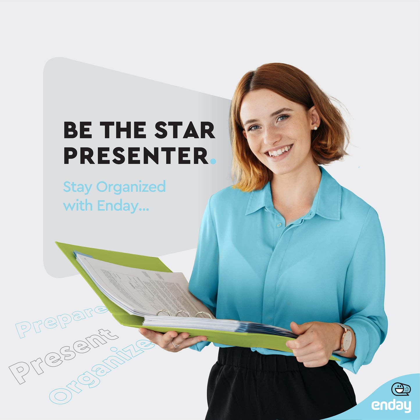 Enday 3 Ring Binder 1.5 Inch, Green Heavy Duty Three Ring Binder, 325 Sheets Capacity - 1.5 Inch Binder for Home School and Office