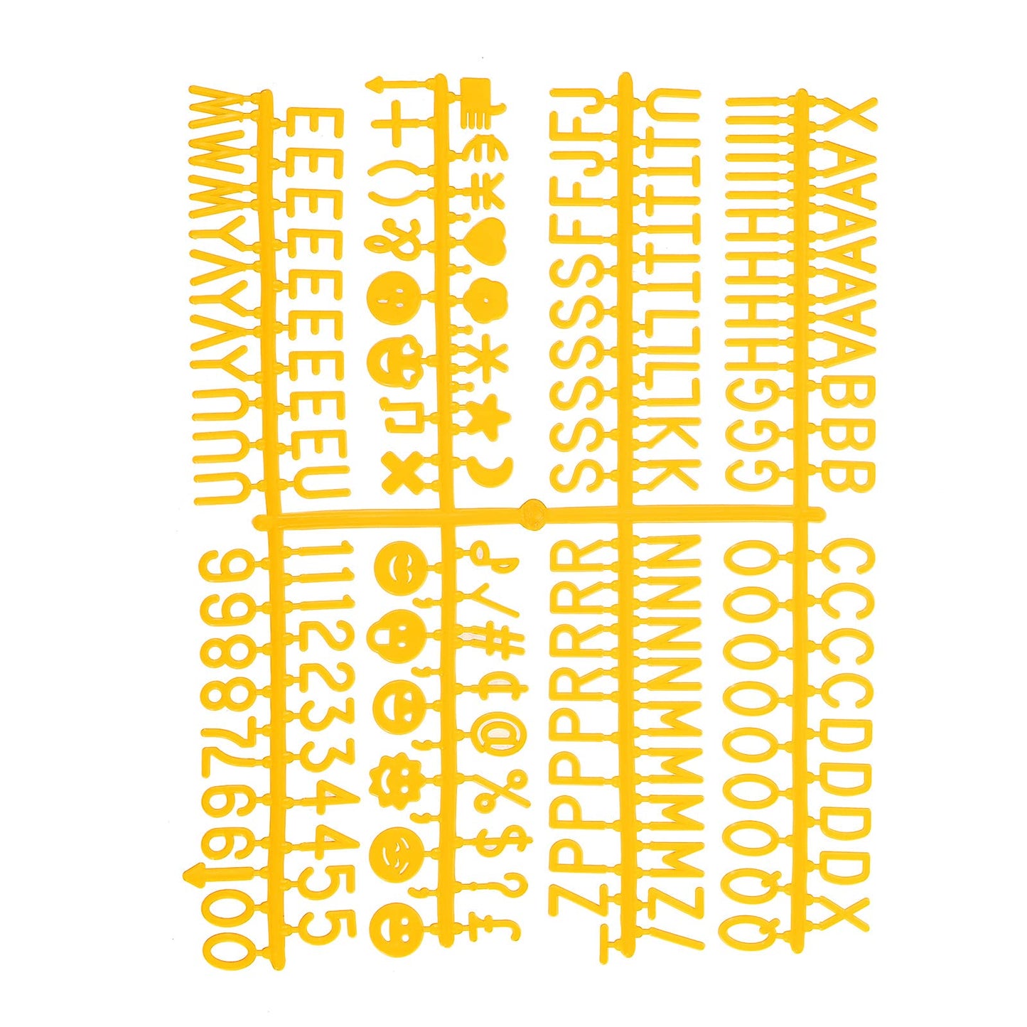 MECCANIXITY 3/4 Inch Letters Set for Felt Letter Board Numbers Symbols Bright Yellow Alphabet Message Board Changeable for Cafe, Wedding, Birthday