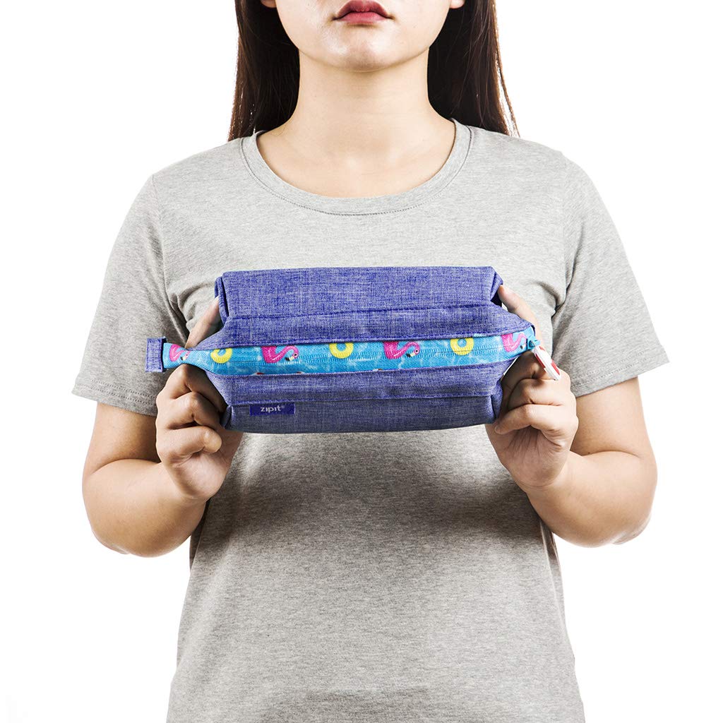 ZIPIT Lenny Pencil Case, Large Capacity Zipper Pouch for School, Stationery Bag for Teen Girls Boys and Adults, Teal
