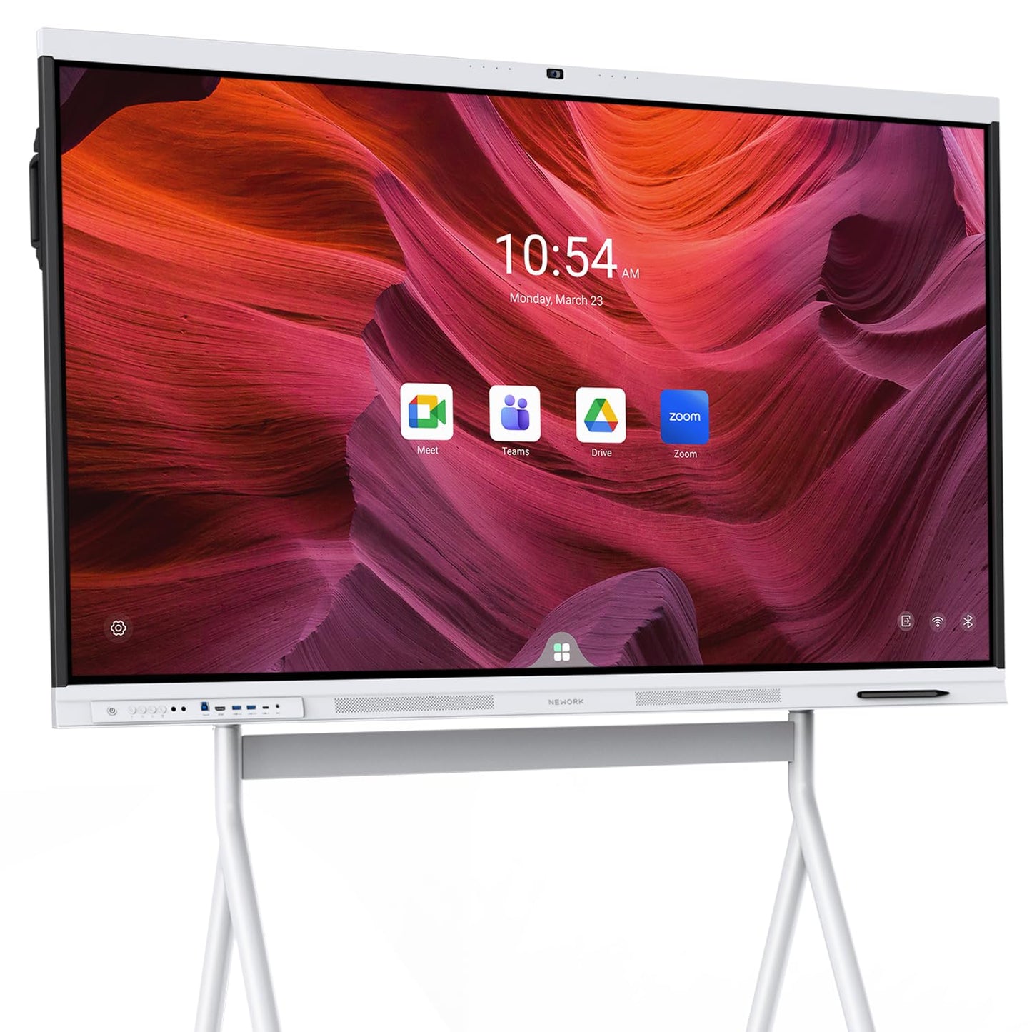 NEWORK Smart Board, 75" All-in-One Interactive Whiteboard, Google EDLA Certified, 48MP CMOS Sensor 4K UHD Camera, 8 AI Noise-Canceling Mics, for Professional Business Meetings and Classroom