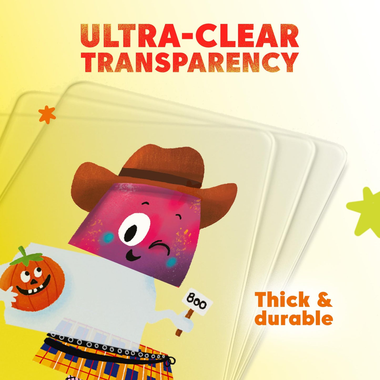 Kidrox Mix & Match Character Building Flash Cards, Transparent Layerable Learning Cards, 45 Pack