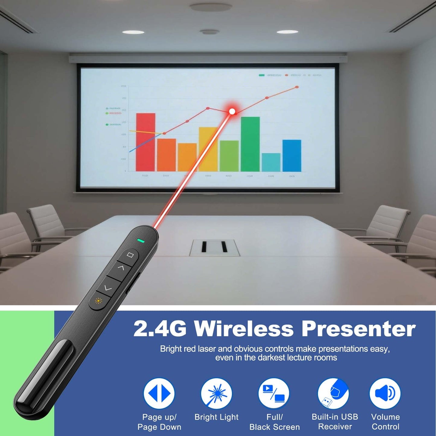 QUI Presenter Clicker Bundle | BK600 Slim-Shaped USB A Black & Remote-Shaped USB A Pink