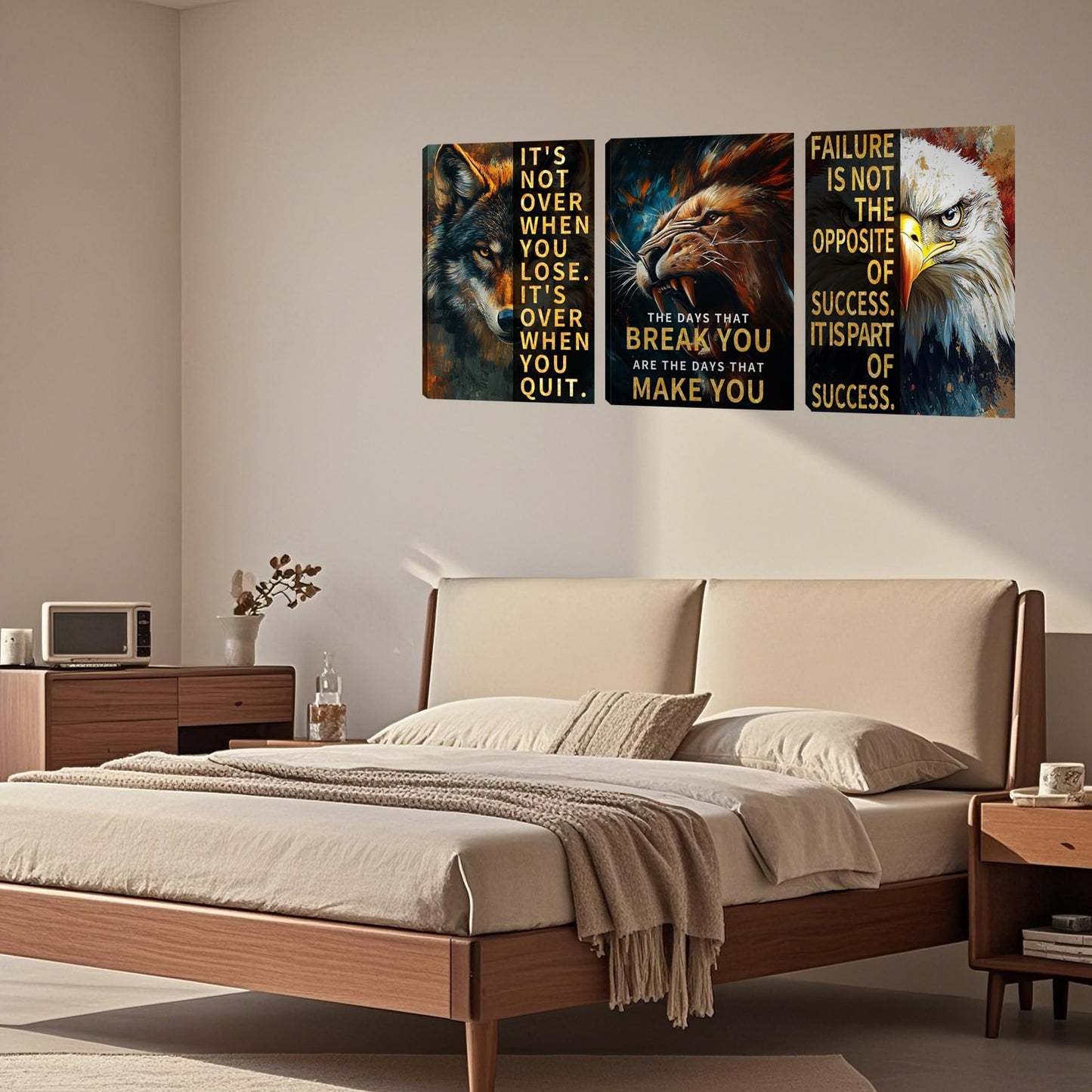 3 Panel Print Canvas Wall Art Motivational Office Wall Decor Painting Inspirational Posters Modern Inspiring Artwork for Home Living Room Bedroom Wall Decor Office Wall Art Ready to Hang - 36"Wx 16"H