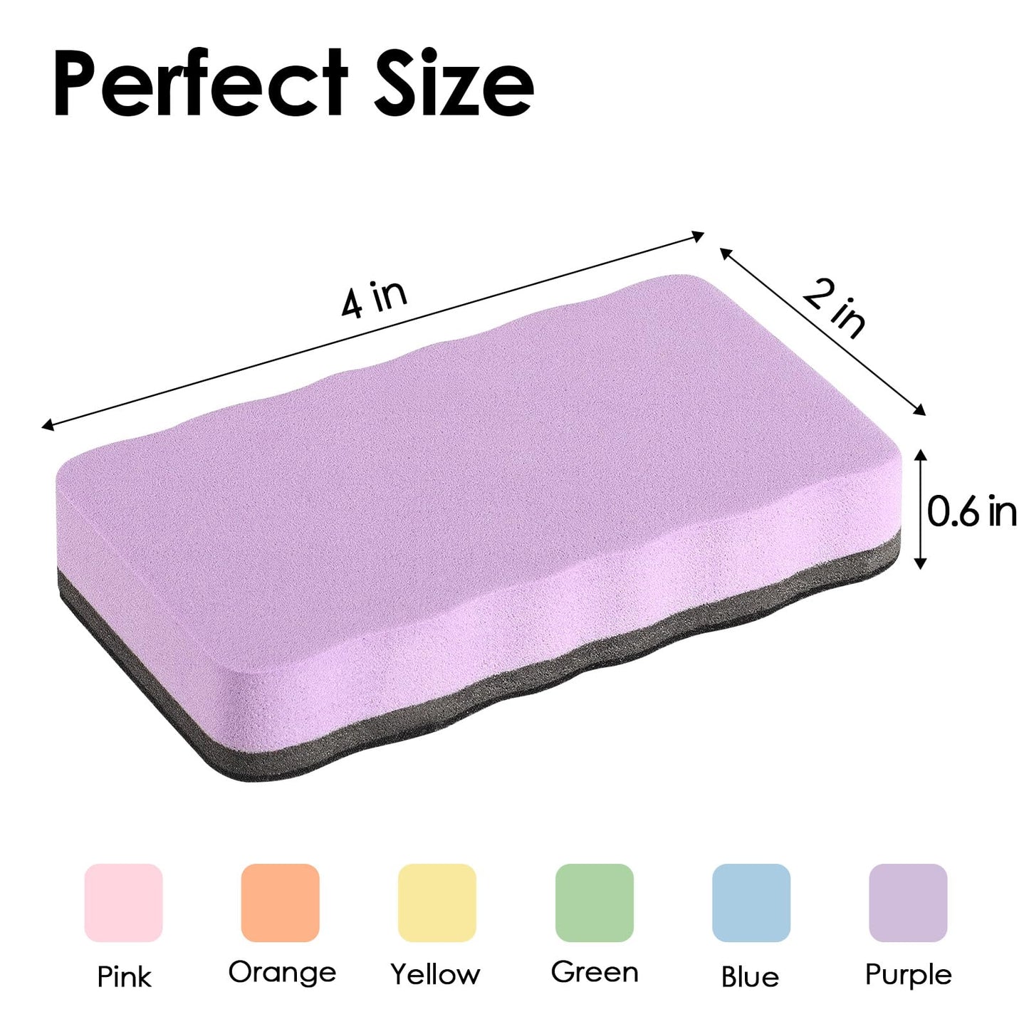 MaxGear (Bundle of 2 Sets) Whiteboard Erasers, 8 Pack Magnetic Dry Erase Erasers, White Board Erasers Bulk for Dry Erase Board for Classroom, Office, Home (6 Pastel Color Set, 4 x 2 x 0.6 Inch)