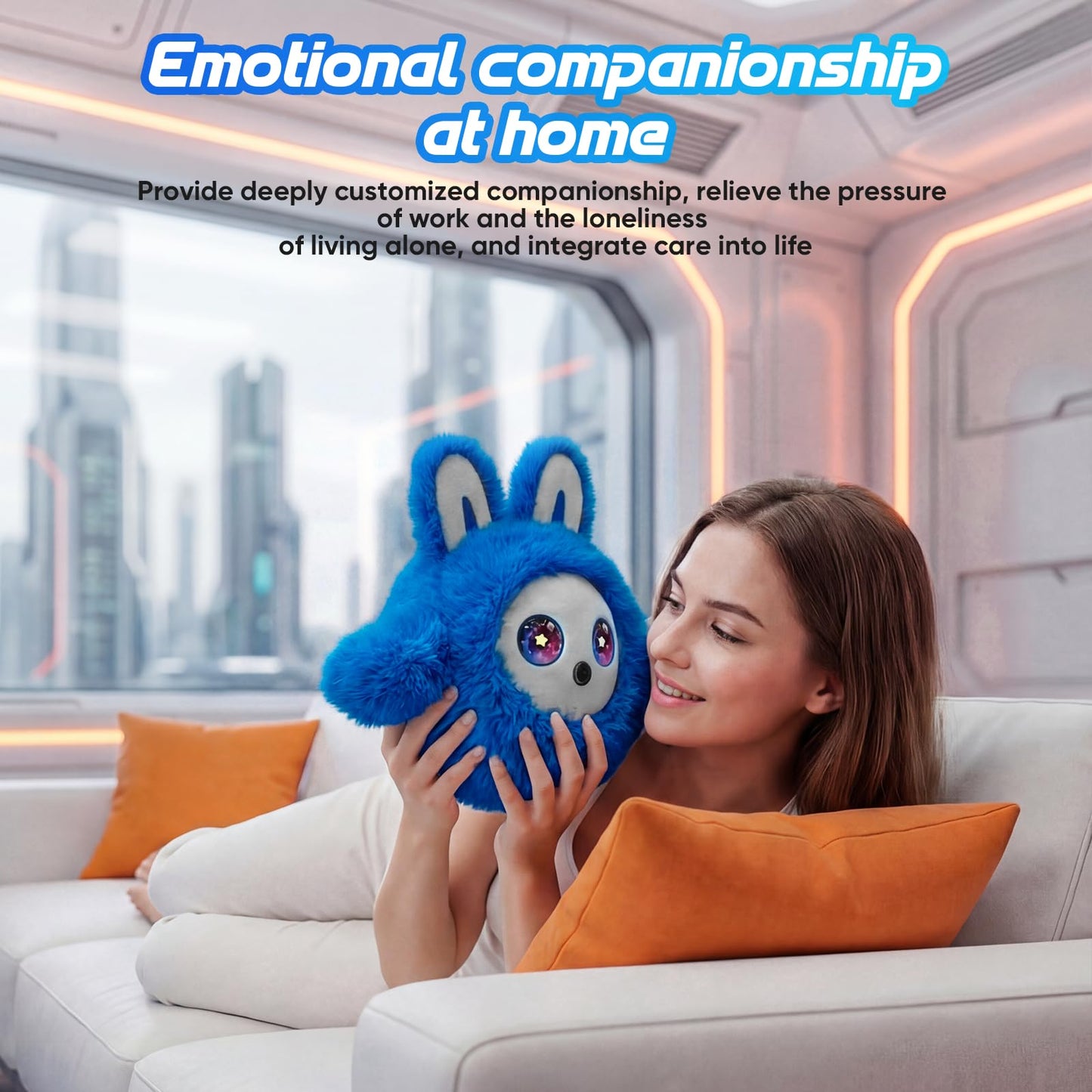 CVCBSER Smart Ai Companion Robot Cute Pet, Desk Robot Voice Chat gpt Emotional Interaction, Richness Expressiveness Ai Pet Robot for Adults Chat (Grey Face)
