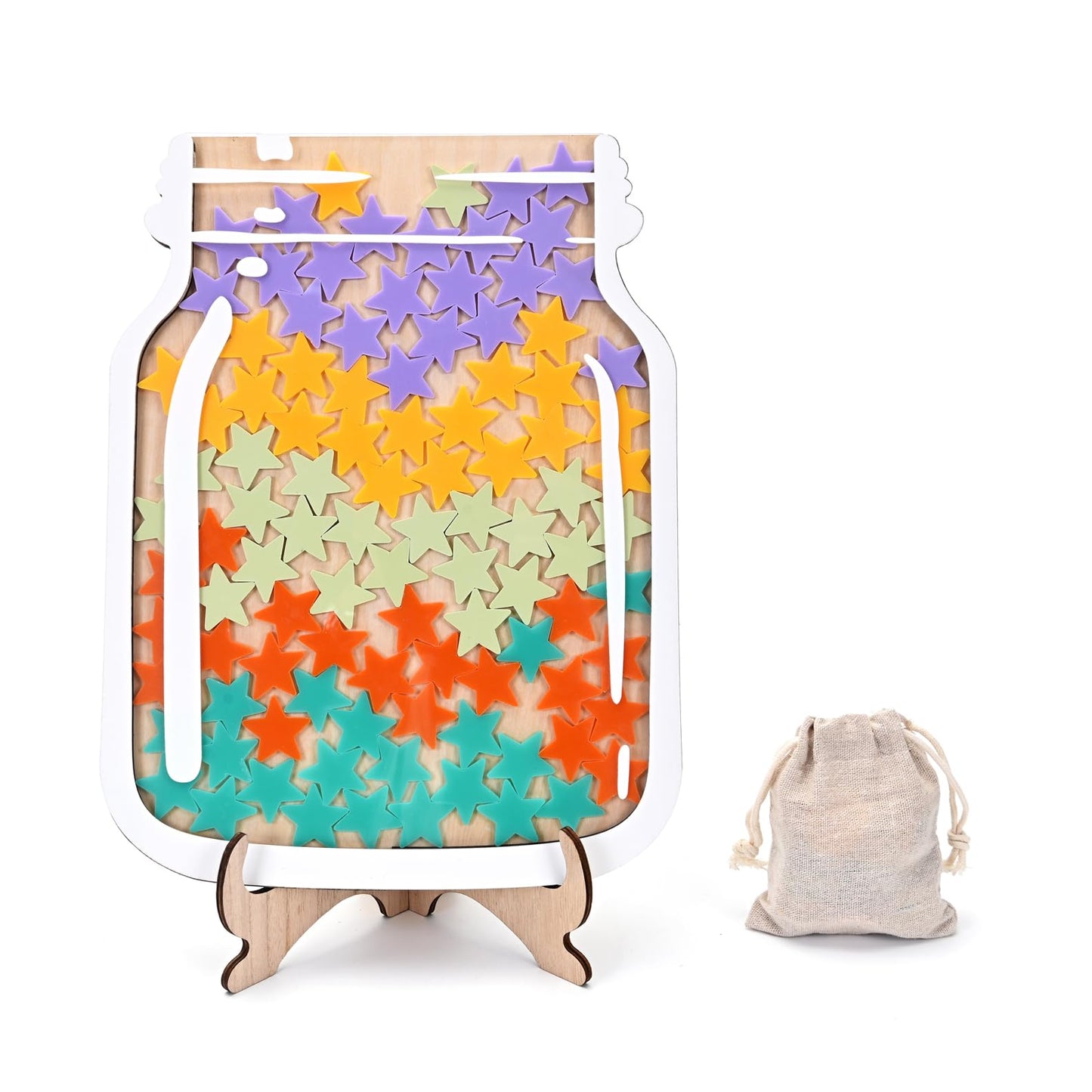 TINGKU 100 Tokens Star Behavior Jar Magnetic Classroom Reward System for Kids, Extra Large Class Reward Incentive Jar for Classroom Board, Children Kindness Jar, Behavior Management Classroom Tools