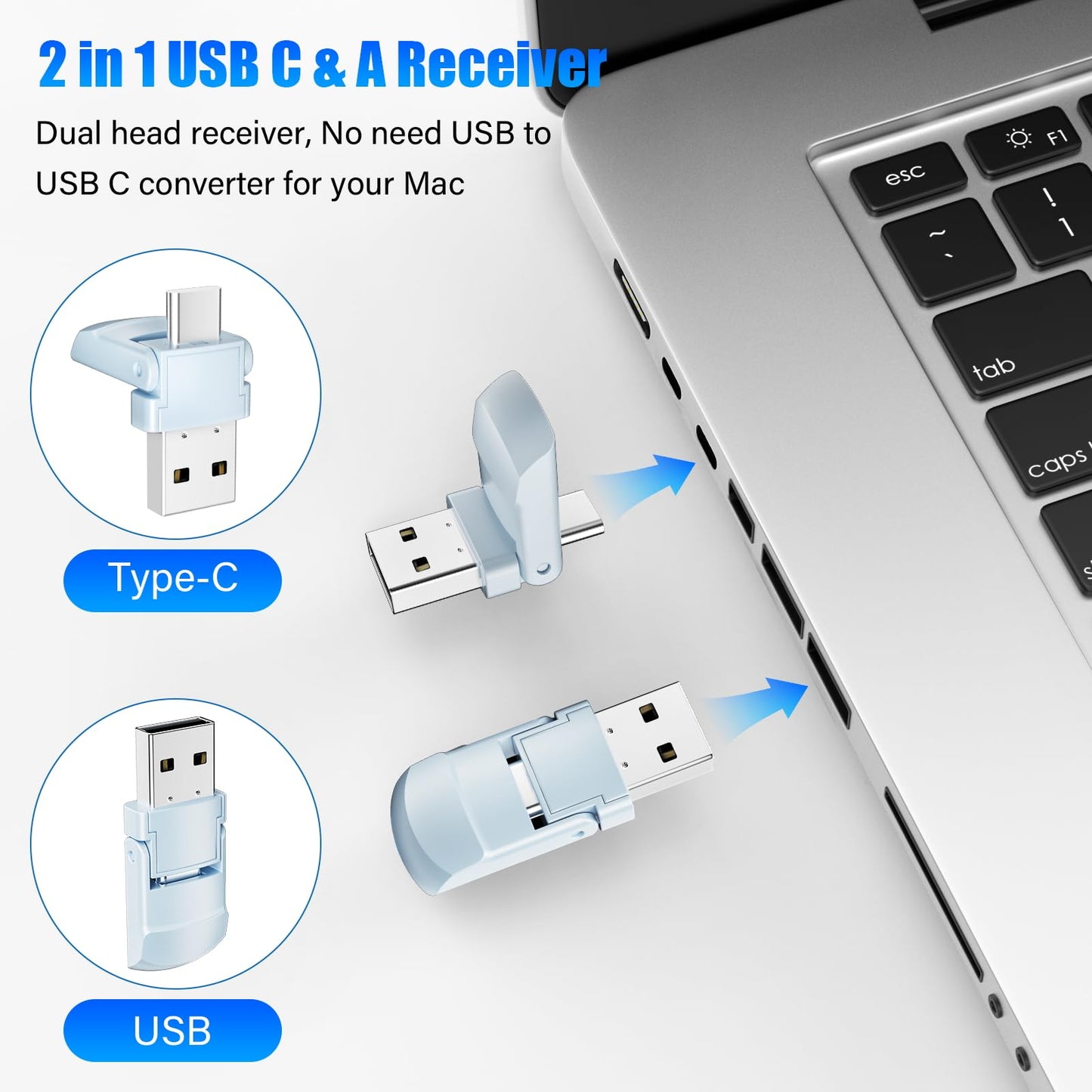 Presentation Clicker Wireless Presenter Remote Clicker, USB C PowerPoint Clicker for Presentation with Pointer, RF 2.4GHz Computer Pointer Clicker Slide Advancer for Mac-Purple