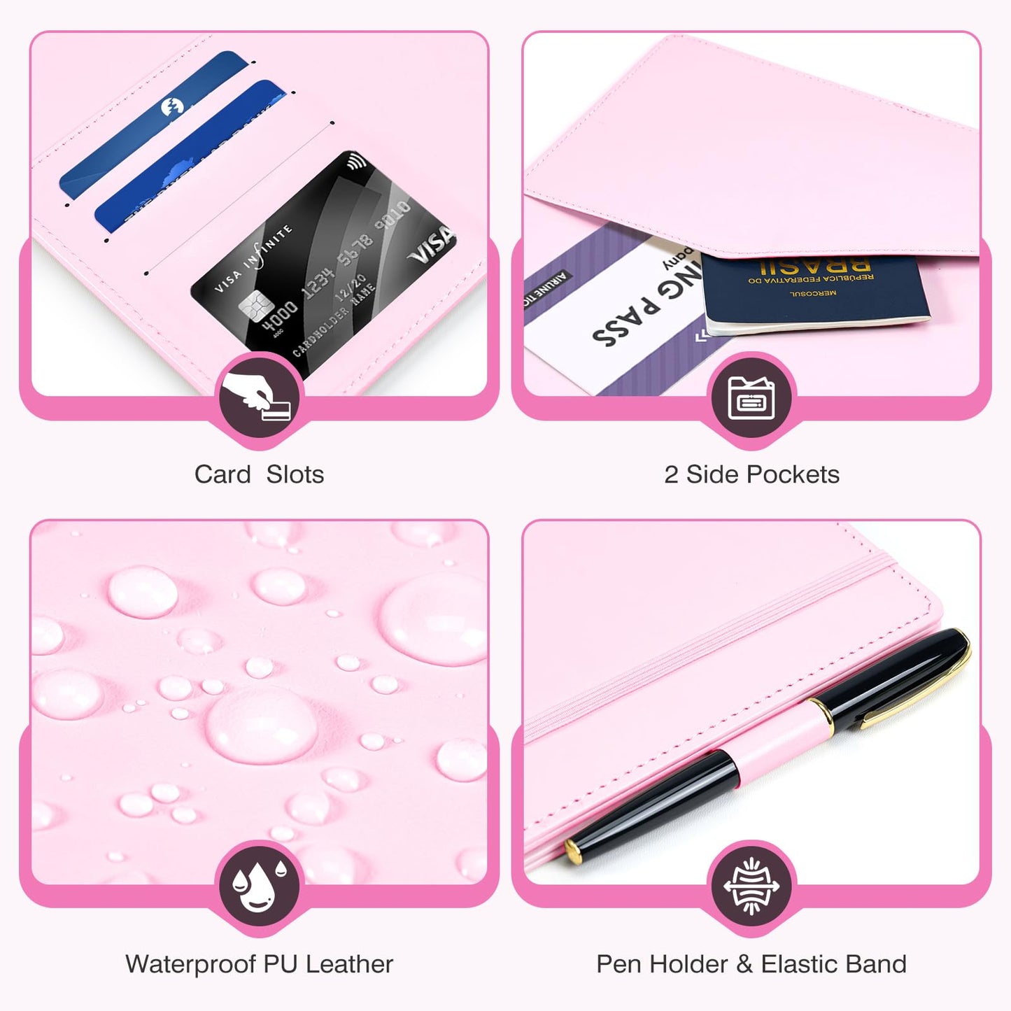Ospelelf Leather Binder with 58 Plastic Sleeves, 3 Ring Presentation Binder for 8.5x11, Portfolio Organizer with 8 Tabbed Sleeves & Zipper Pocket for Documeents, Artwork, Certificates Pink