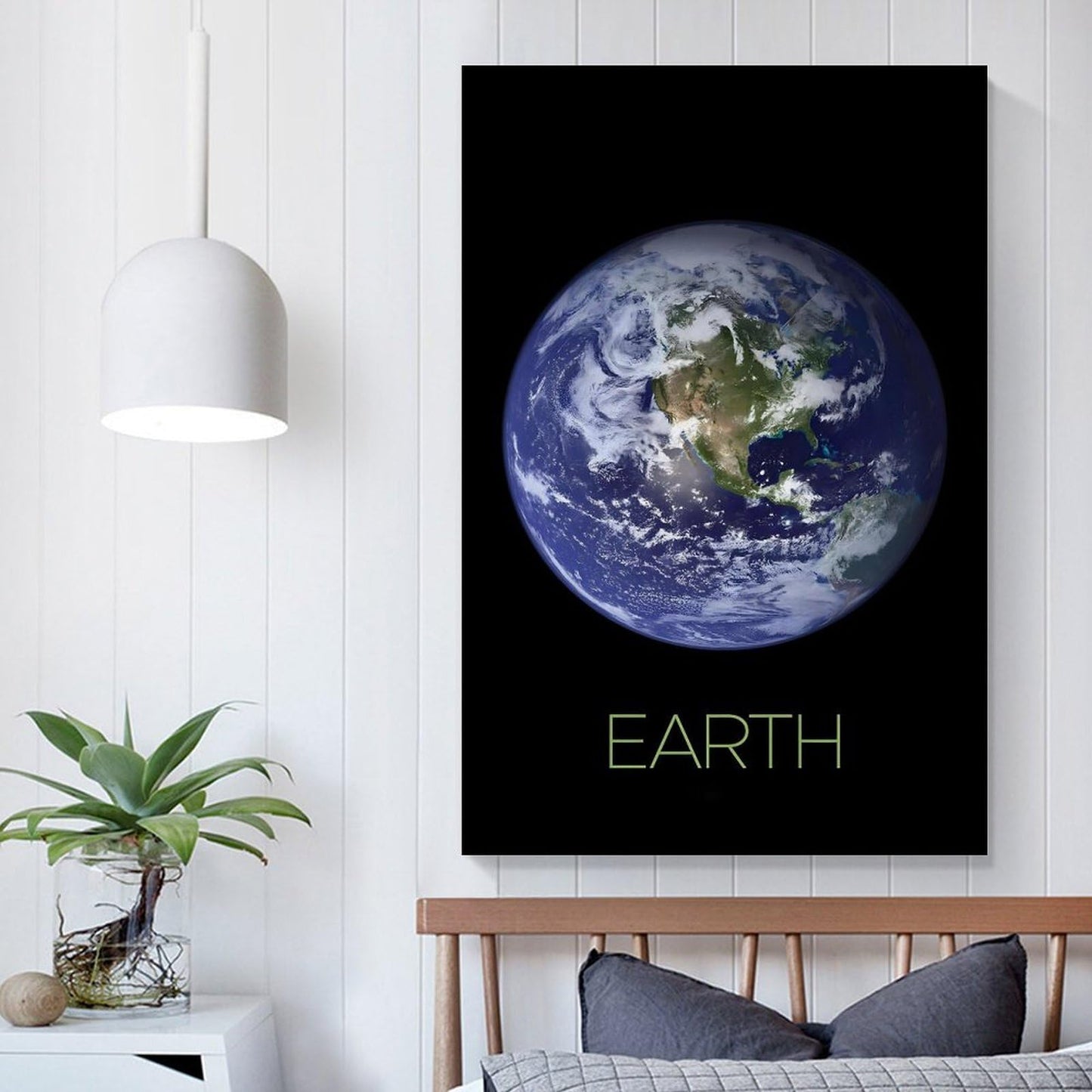 XIAOLOUTINYU Solar System Canvas Wall Art - Earth Planet Space Poster for Kids Room Bedroom Classroom, STEM Educational Astronomy Decor, Science Gift for Boys Girls Teens, 12x18 Inch Unframed