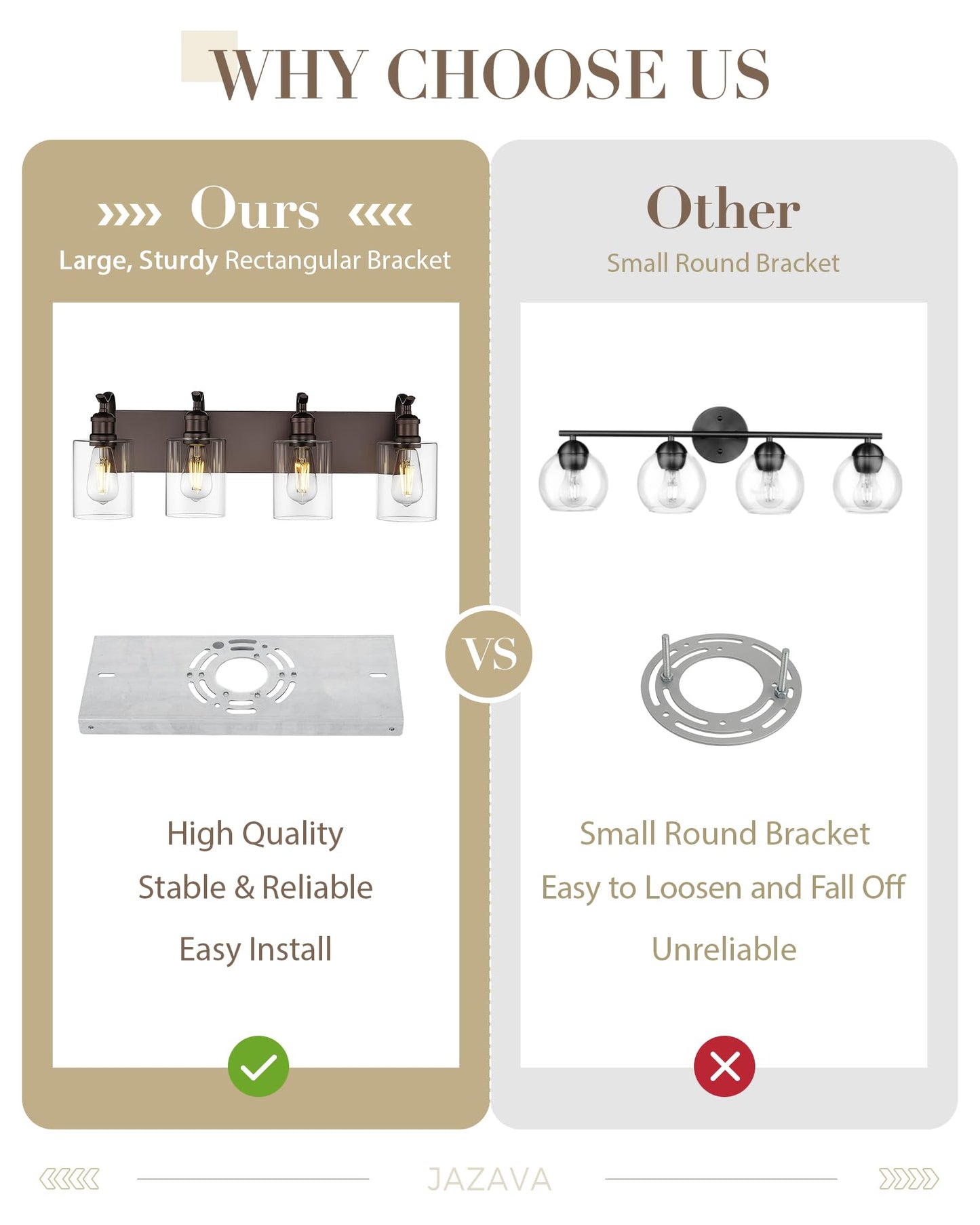 JAZAVA 4 Light Bathroom Vanity Light Oil Rubbed Bronze & Clear Glass ZCVL01ORB-4