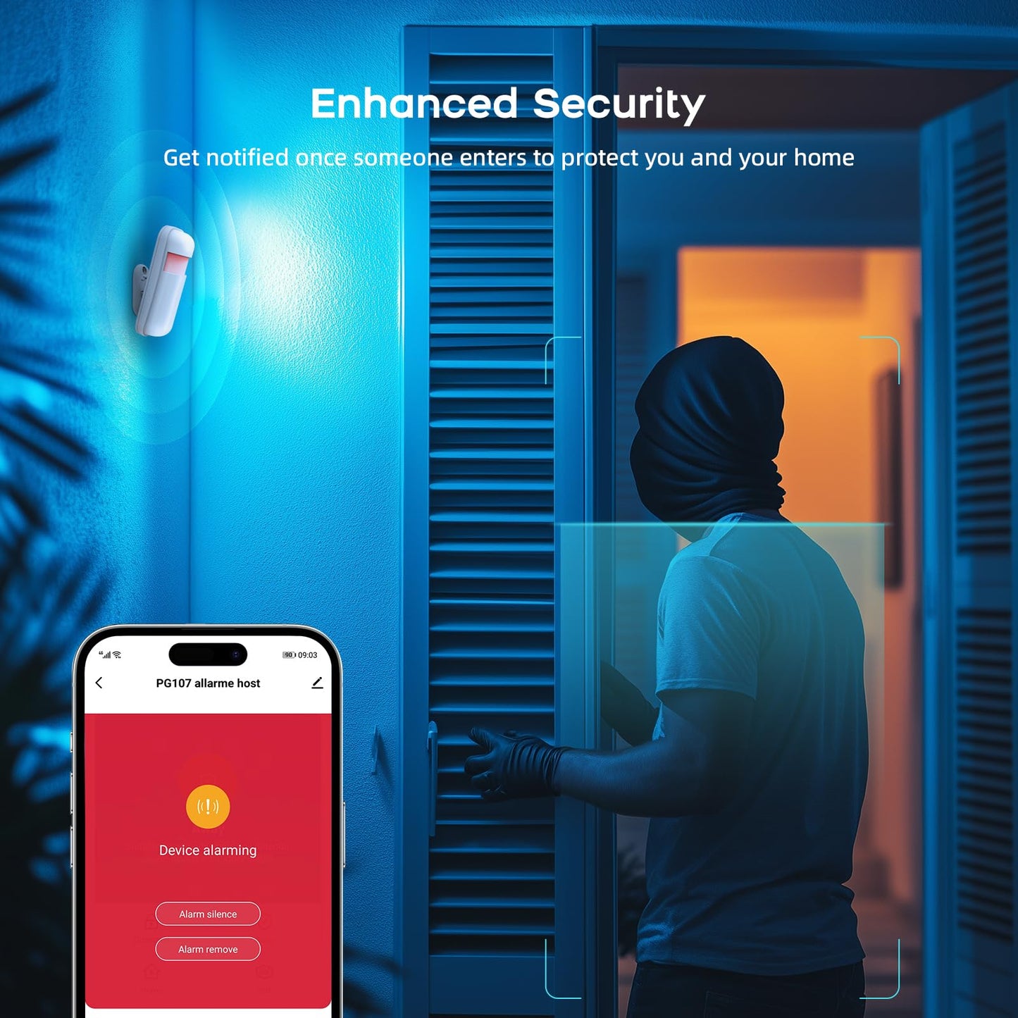 LWOHSI Wireless Home Alarm System with LCD Touch Screen,Smart Home Security Systems with DIY Door Sensor,Motion Detector,GSM 4G /App Instant Alerts for Apartment,No Monthly Fee