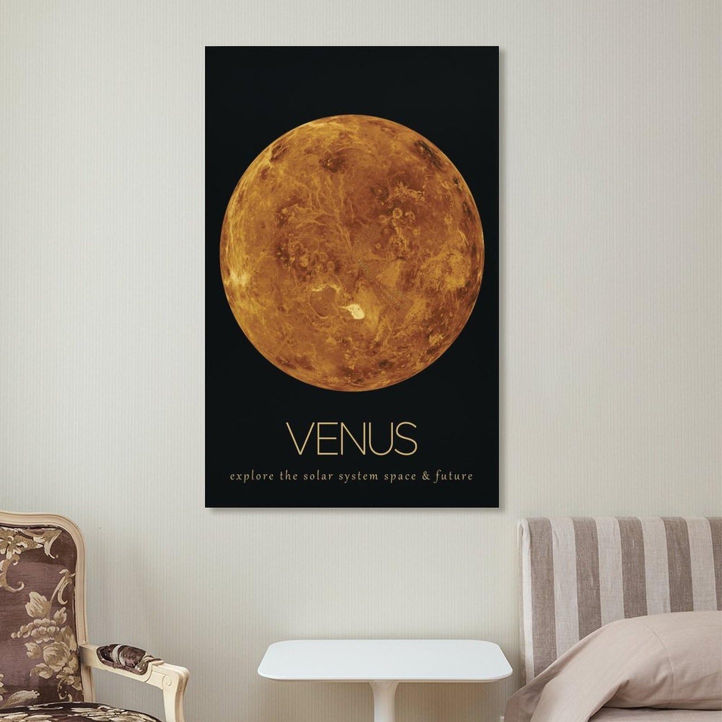 LGDSBHH Minimalist Venus Solar System Canvas Wall Art - Educational Space Planet Poster - Science Classroom & Kids Bedroom Decor - 12x18 Inch (Unframed)