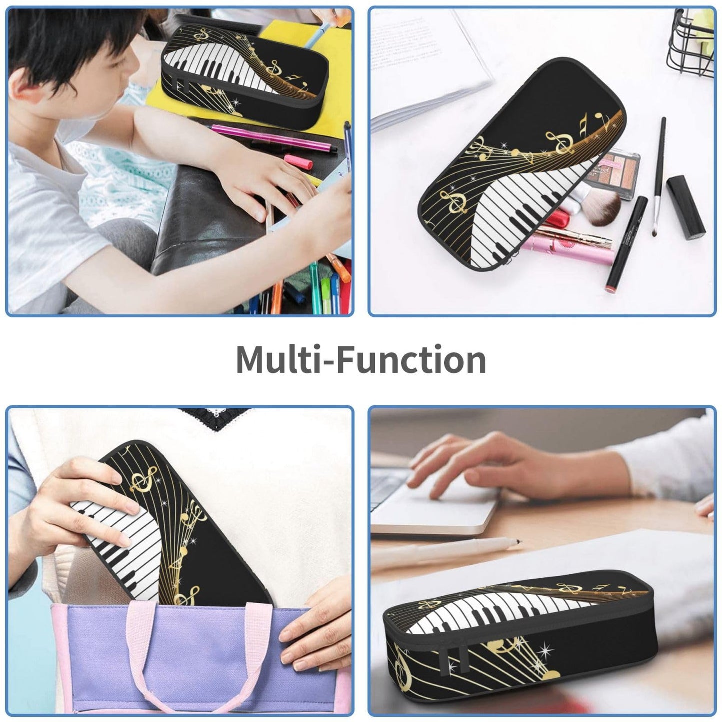 Droerfes Music Pencil Case Pencil Pouch Large Capacity Pen Bag School Office Organizer Stationery Storage Box For Girls Boys Teen Kids