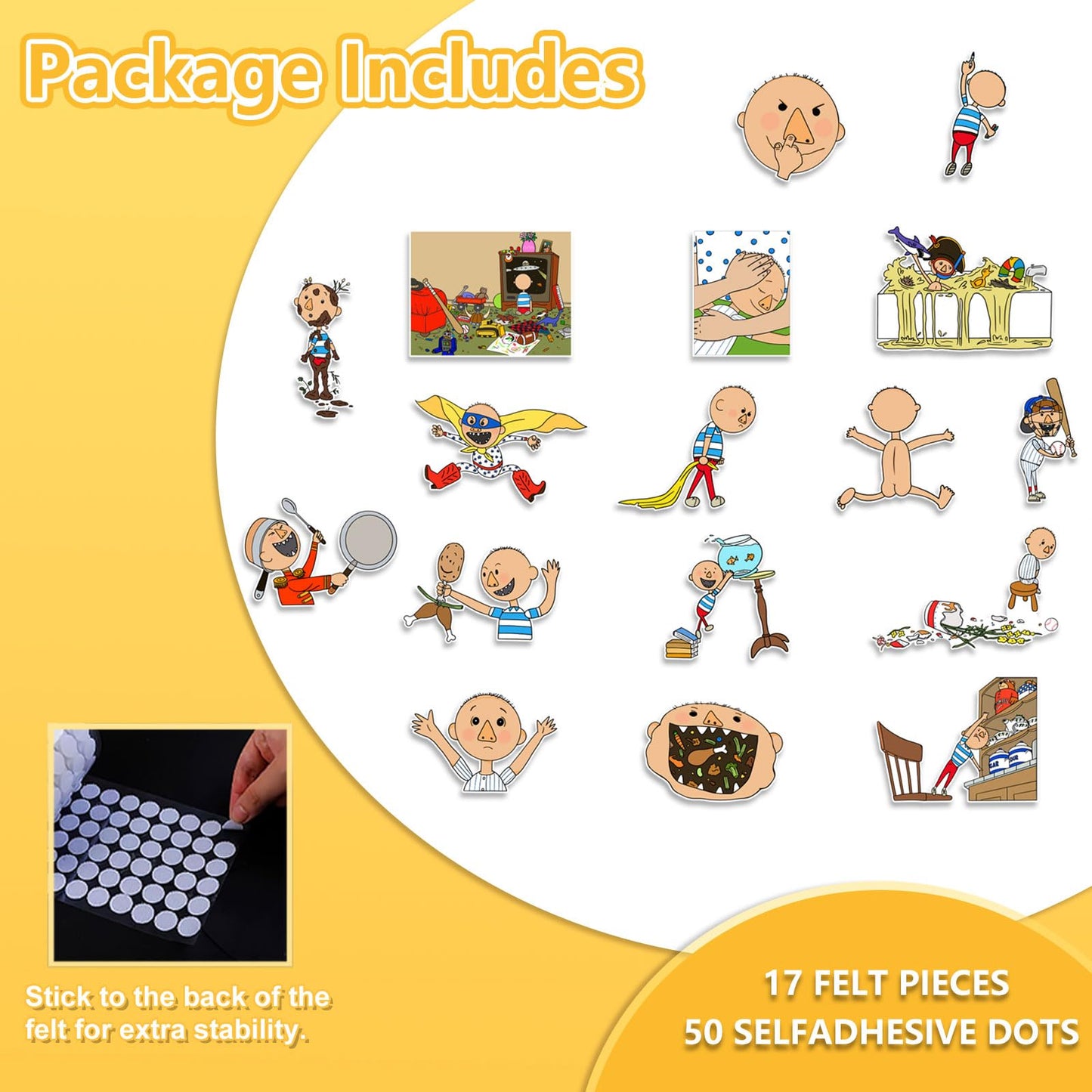 Thryvomniq No David Early Learning Interactive Play Kit Flannel Board Stories Preschool Storytelling Interactive Games Kindergarten Learning Felt Toys