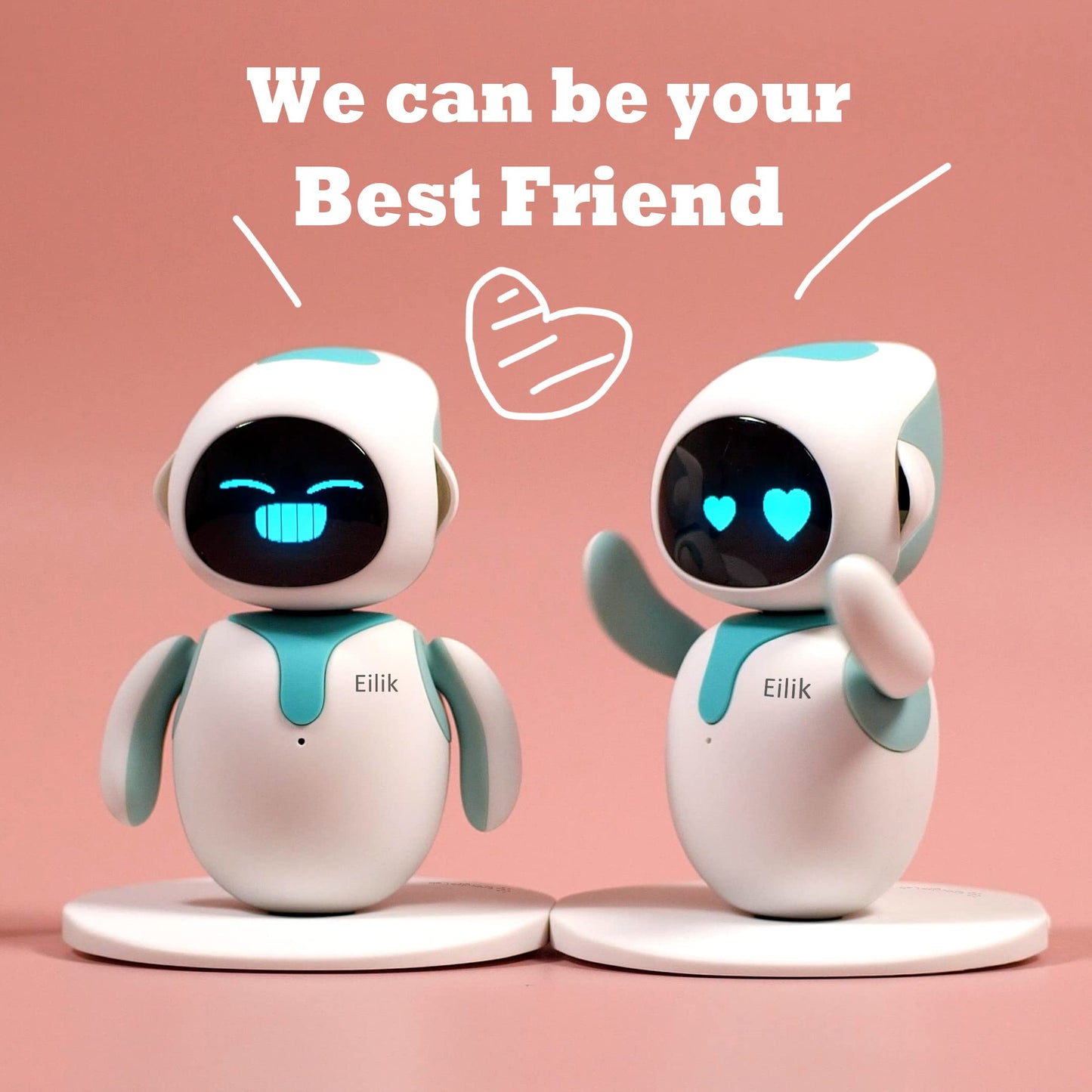 ENERGIZE LAB Eilik – Cute Robot Pets for Kids and Adults, Your Perfect Interactive Companion at Home or Workspace, Unique Gifts for Girls & Boys.