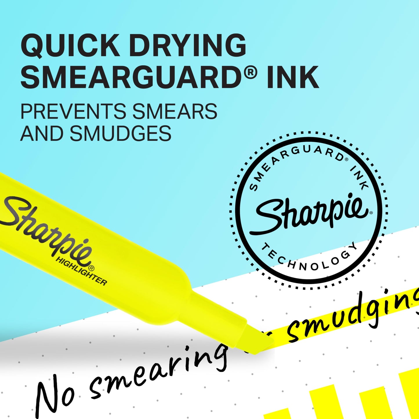 Sharpie Tank Highlighters, Chisel Tip, Yellow Highlighters, Essential Office & School Supplies, Teacher Must Haves, Quick-Drying, Smear-Resistant, Bulk 36-Pack