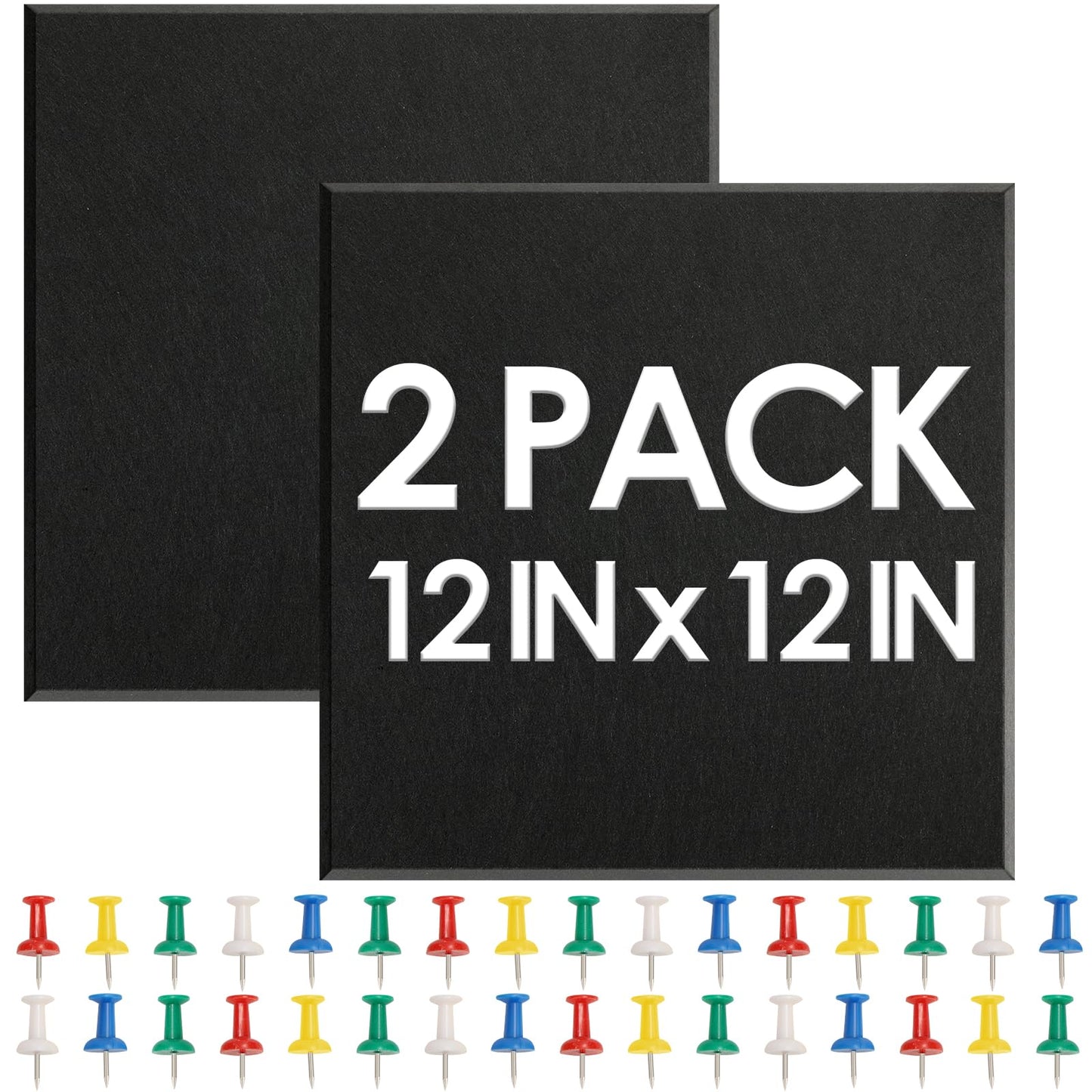 MAPVOLUT 2 Pcs Felt Boards - 24"x12" Reusable Cork Board Alternative for Wall with 30 Pins, 10 No-Trace Adhesive & Guide - Perfect for Office, Classroom, Home Decor, Bulletin Board, and Dartboard