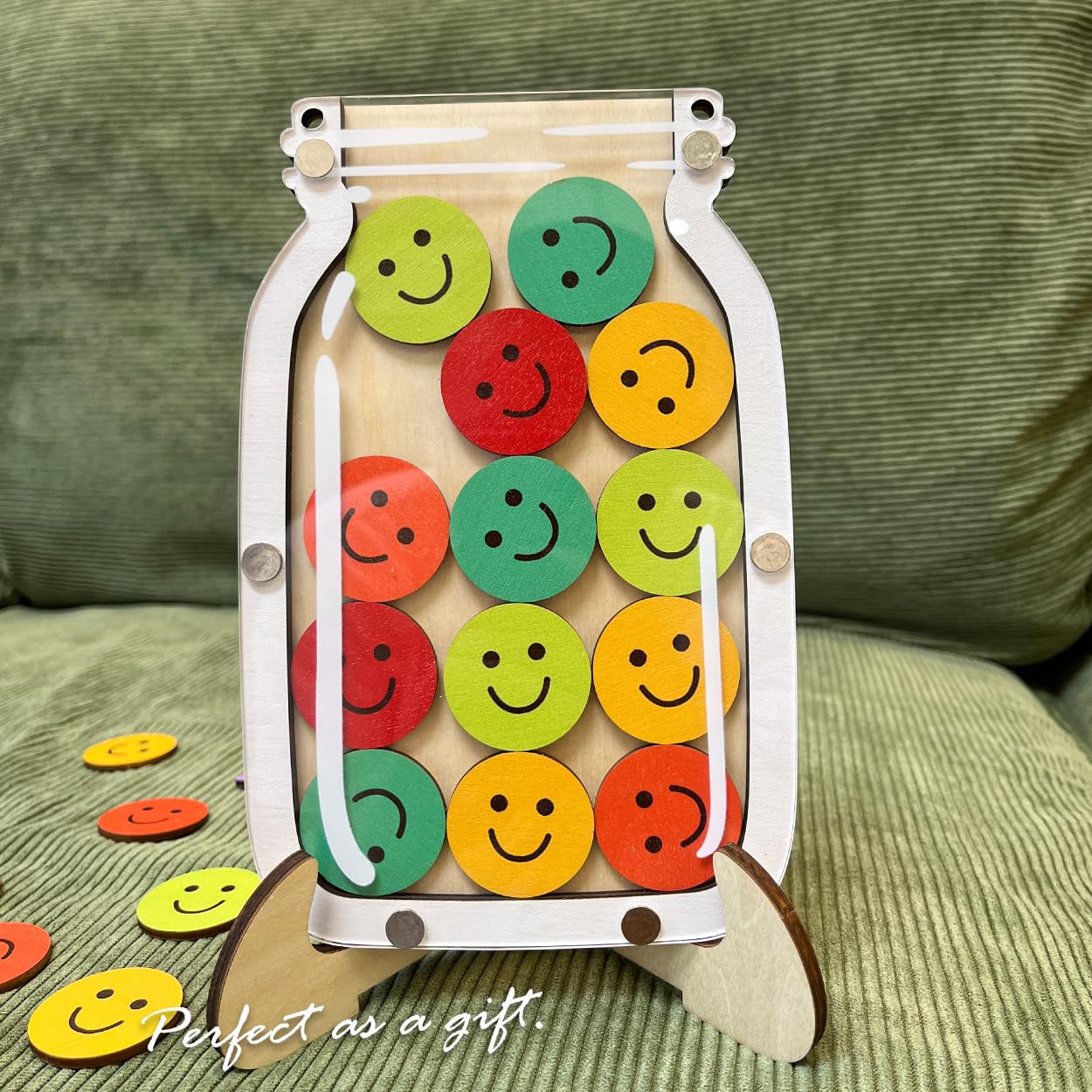 Magnetic Reward Jar for Kids, Classroom Reward System, Star Reward Jar, Incentive Good Behavior Responsibility Chart, Potty Training Rewards, Behavior jar for Boys Girls (Smile Face)