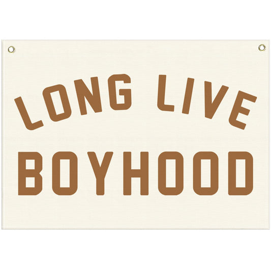 Long Live Boyhood Canvas Banner-Nursery Hanging Rectangular Poster Flag Sign Art for Baby Kids Boy,Nursery Playroom Boyroom Babyroom Decoration,Christmas Gift Idea for Boys 28.5"L x 20"W