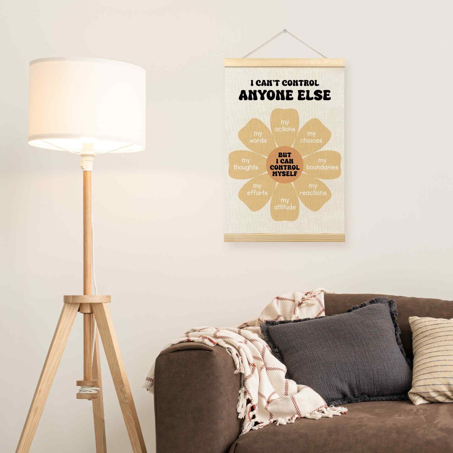 TLESKE Mental Health Classroom Poster Hanger Frame, Psychology Hanging Wall Art Room Decor for School Counselor Therapy Therapist Office, Things I Can Control Banner Print, Calming Room Decor, 16x24
