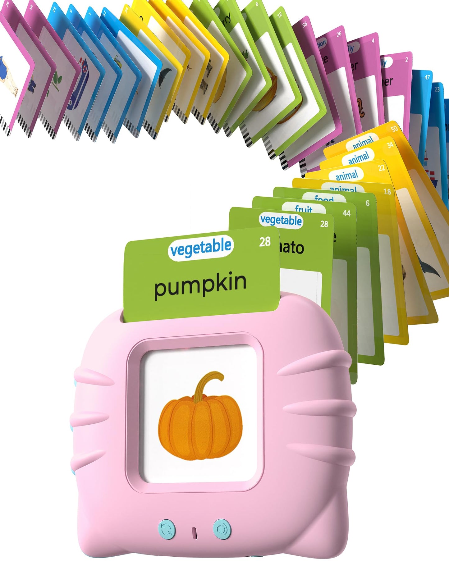 Airbition Talking Flash Cards for Toddlers 1 2 3 4 Year Olds, Montessori Language Learning Toys with 224 Words, Pocket Speech Therapy Toys, Children's Sensory Educational Device, Pink
