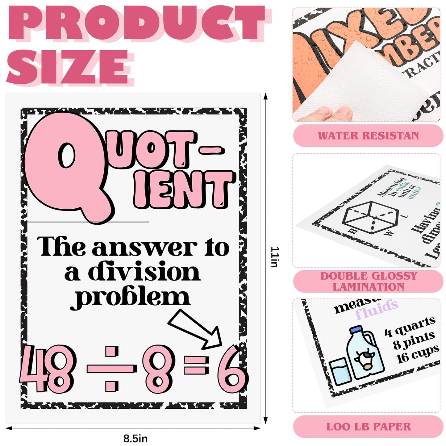 Eaasty 26 Pcs Composition Notebook Math Posters for Elementary School Retro Groovy Classroom Decor Math Alphabet Bulletin Board Classroom Decor for Elementary Teacher Must Haves(Composition Book)