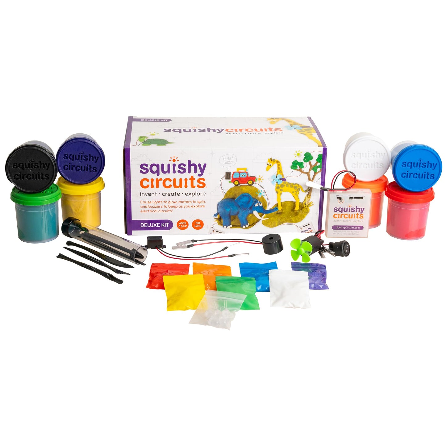 Squishy Circuits Deluxe Kit - Explore Electrical Circuits with Play Dough - STEM Science Kits for Kids Age 8-12 - Fun and Educational at Home, Classroom, Camp, and More!