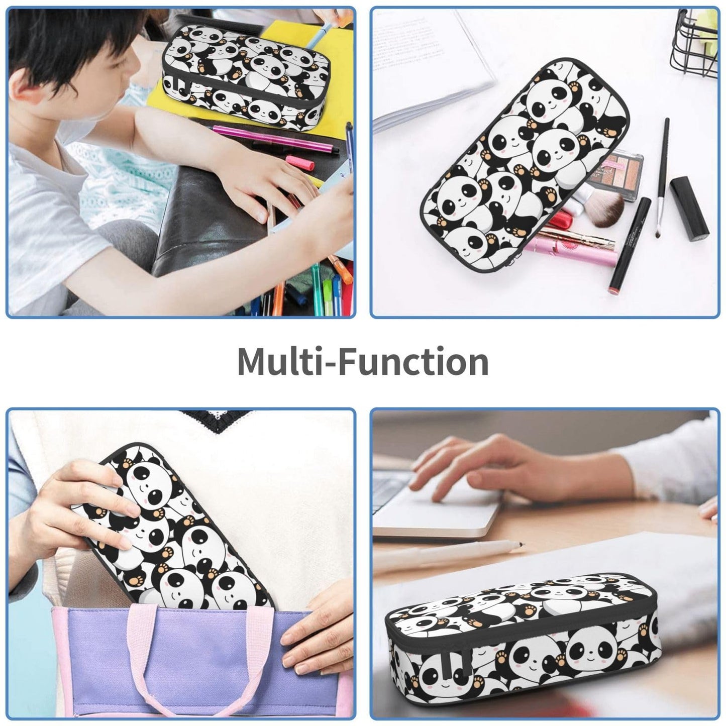 Geoocii Panda Large Capacity Pencil Case Organizer Pencil Pouch Stationery With Zipper School Supplies Pencil Bag For Girls Boys Teens Adult Office