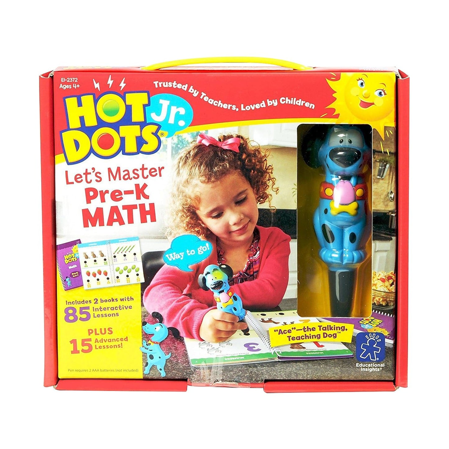 Educational Insights Hot Dots Jr. Let's Master Pre-K Math Set, Homeschool & School Math Workbooks, 2 Books & Interactive Pen, 100 Lessons, Ages 4+