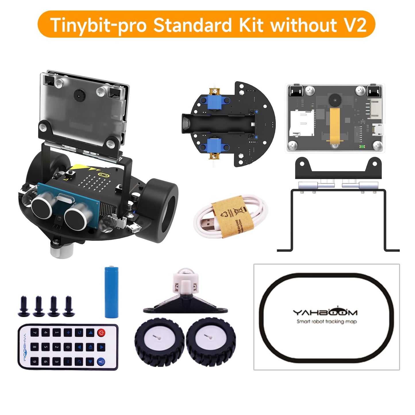Yahboom Micro bit Smart Robot Car Tinybit Pro AI Visual Recognition Graphical Cooding Line Tracking Ultrasonic Sensor IR APP Control