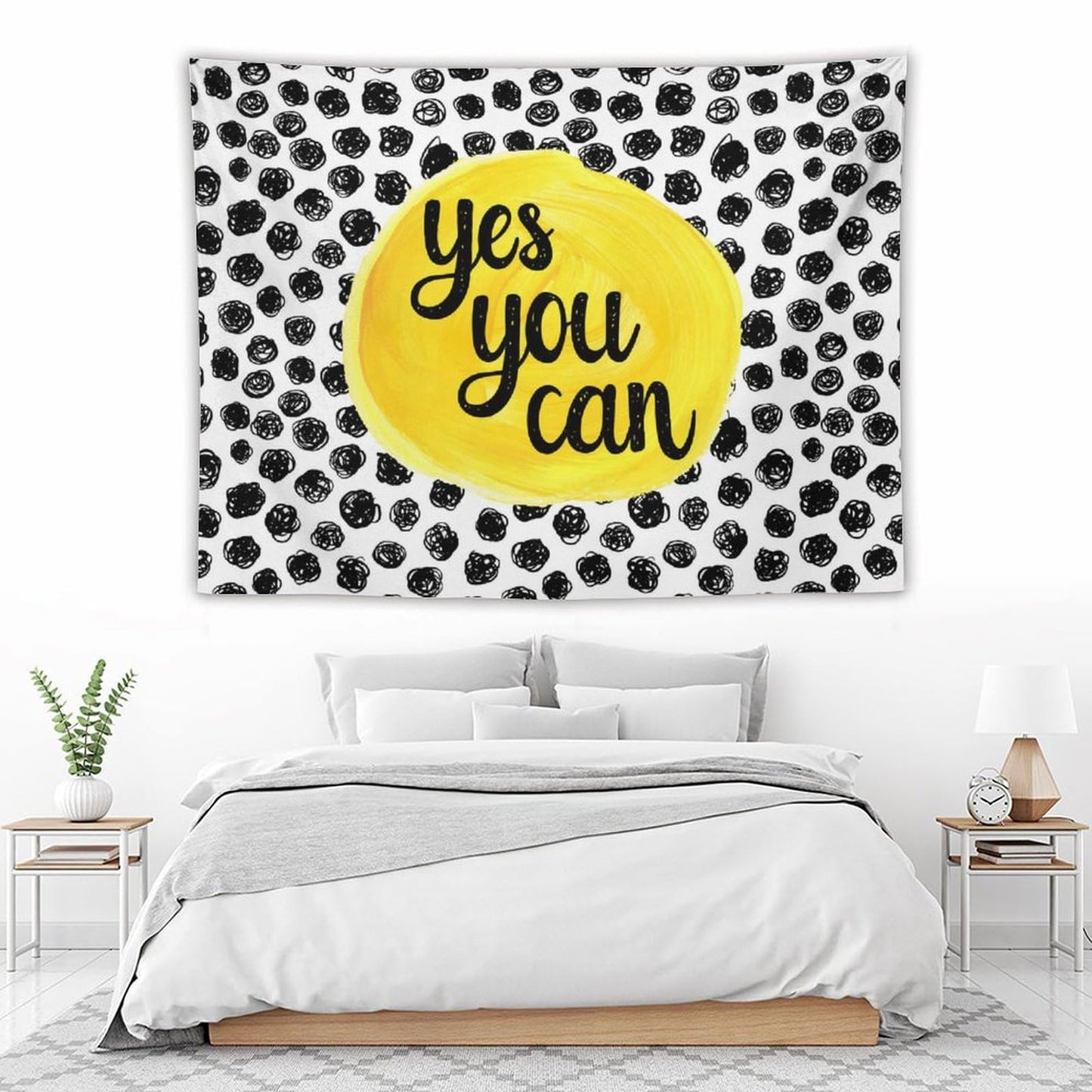 DDCBNS Inspirational Quote Tapestry,Educational Tapestry for Kids Teen Student,Black and White Tapestry for Study Classroom Bedroom Living Room 80"" x 60"", Black＆White