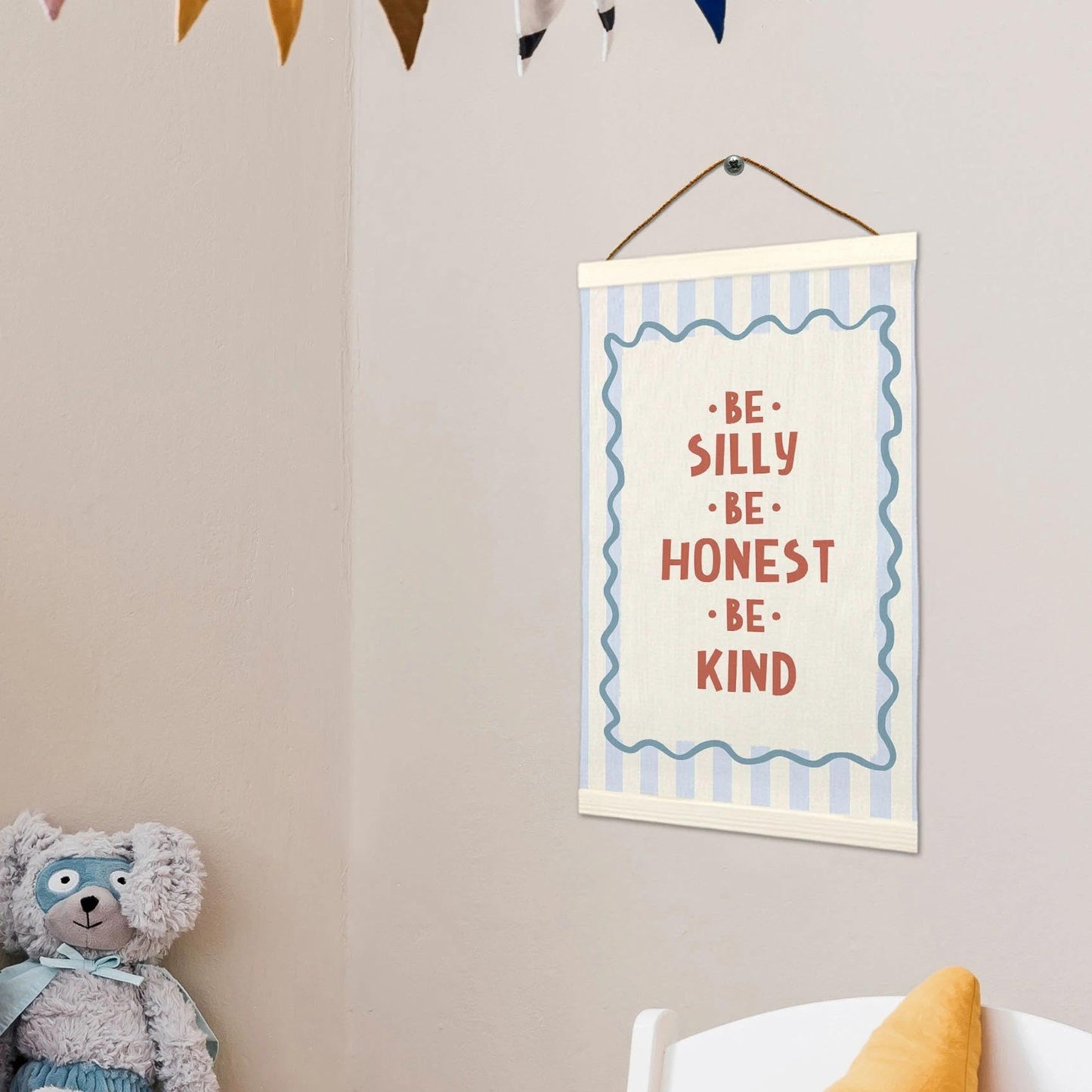 LKETW Inspirational Kids Room Poster Hanger Frame 12x16 Inch, Be Silly Honest Kind Positive Wall Art Posters for Classroom, Motivational Hanging Banner Decor for Kids Nursery Room Bedroom Playroom