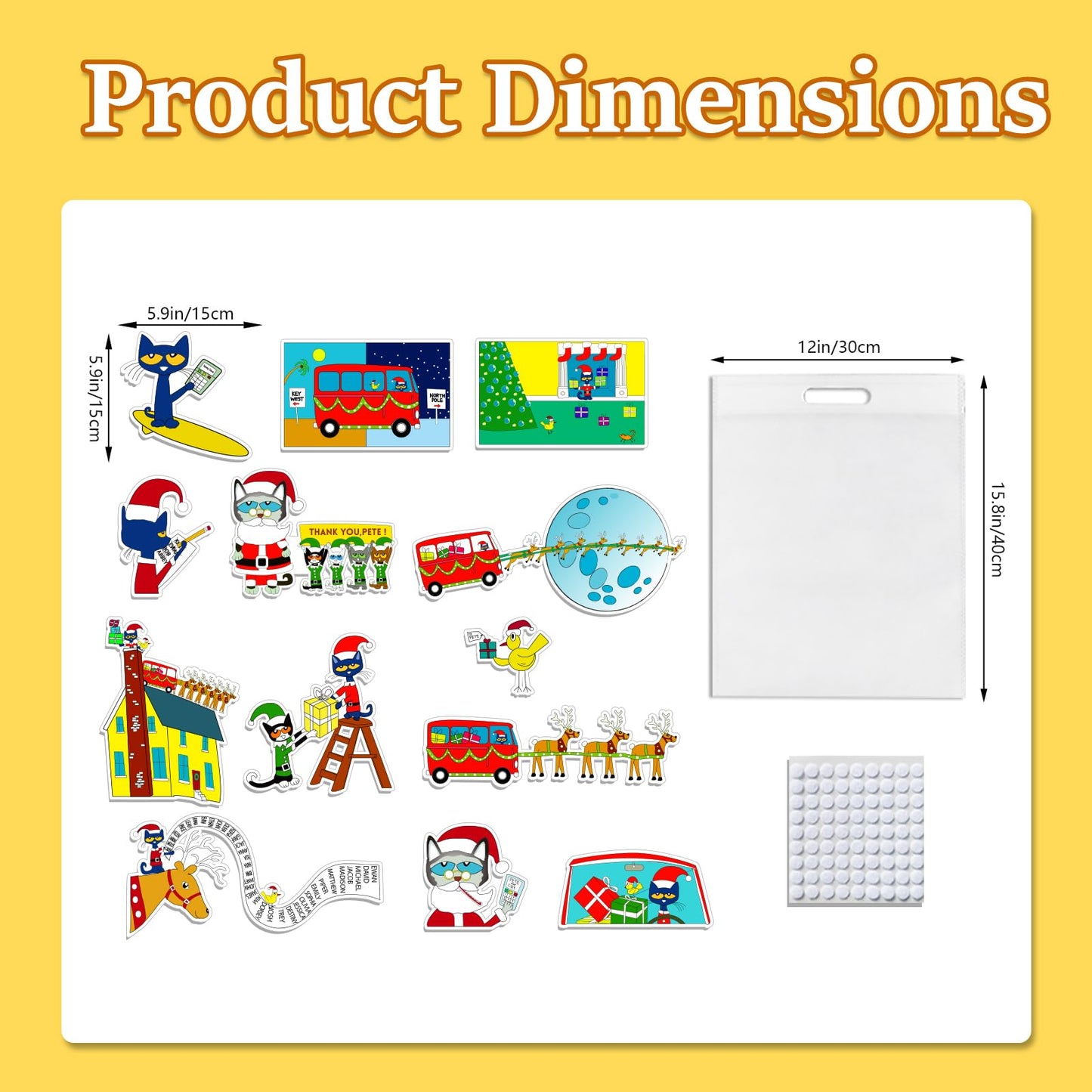 Ai fsem Pete's Saves Christmas Felt Board Story Sets Toddler Interactive Toys Flannel Board Stories for Preschool Storytelling Learning Education Toys