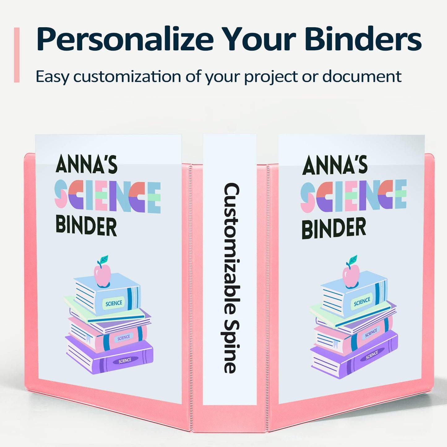 Sooez BinderX Extra Durable 3 Inch 3 Ring Binder, D-Ring Large Binder, Holds 670 Sheets of 8.5x11 Paper, Customizable View Cover with 2 Inside Pockets, Heavy Duty 3 Ring Binder for School, Teal