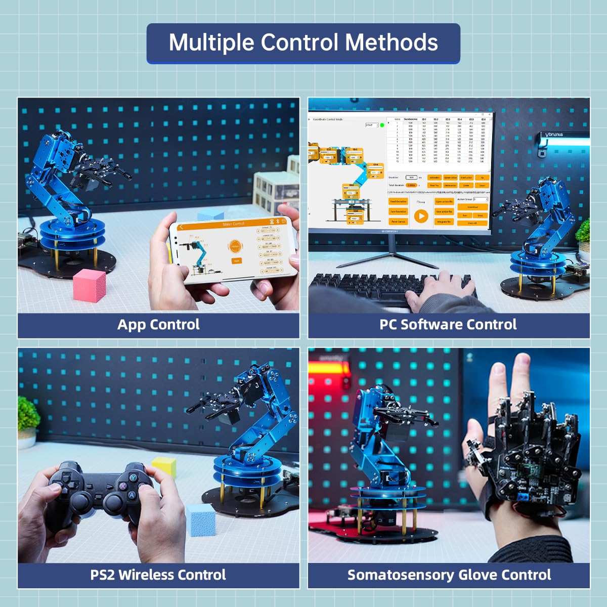 Robotic Arm for Arduino AI Vision & Voice Interaction Serial Bus Servo Smart 6DOF Robot Arm, STEM Project Educational Robot with Tutorials, Science/Coding/Programming Set, LeArmAI Standard Kit