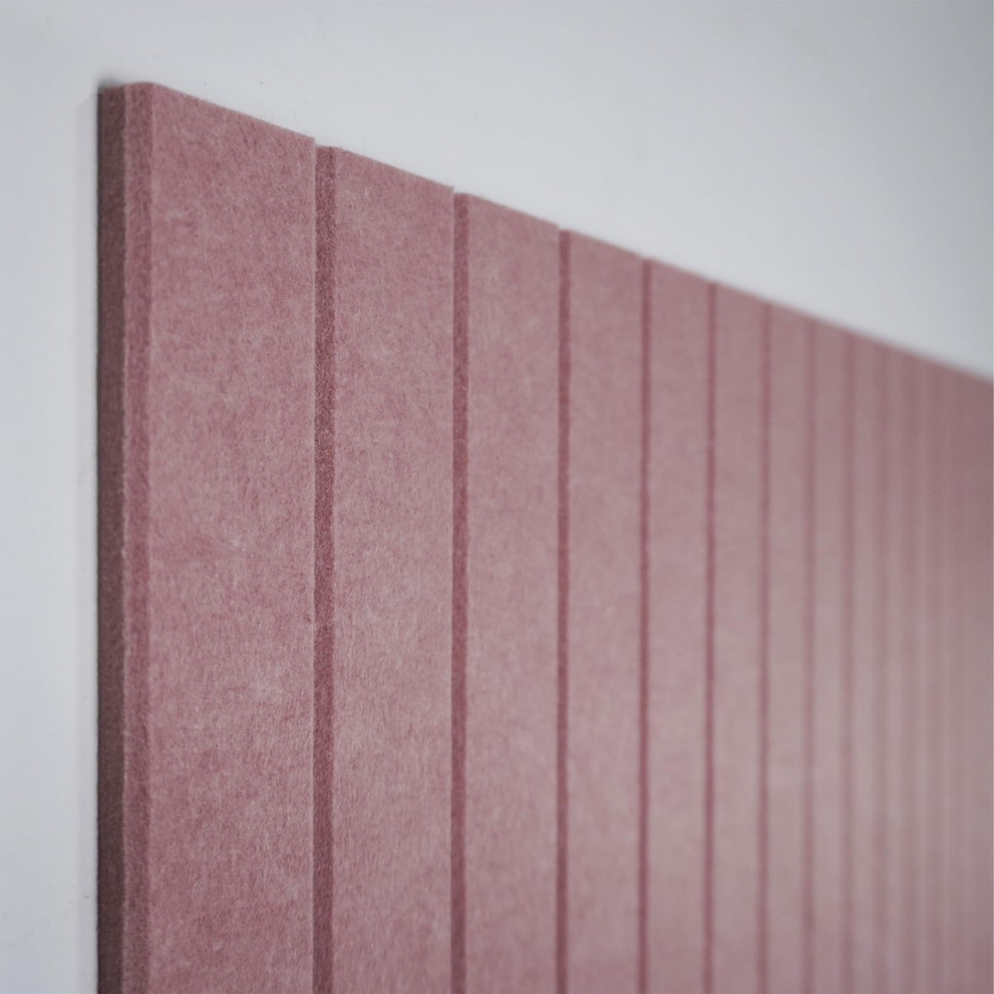 TENACR Cork Board Alternative-Felt Slat Wall Paneling,Office Bulletin Board for Decoration, Suitable for Displaying Photos and Documents, with Removable Adhesive Labels,12-Pack (Pink)