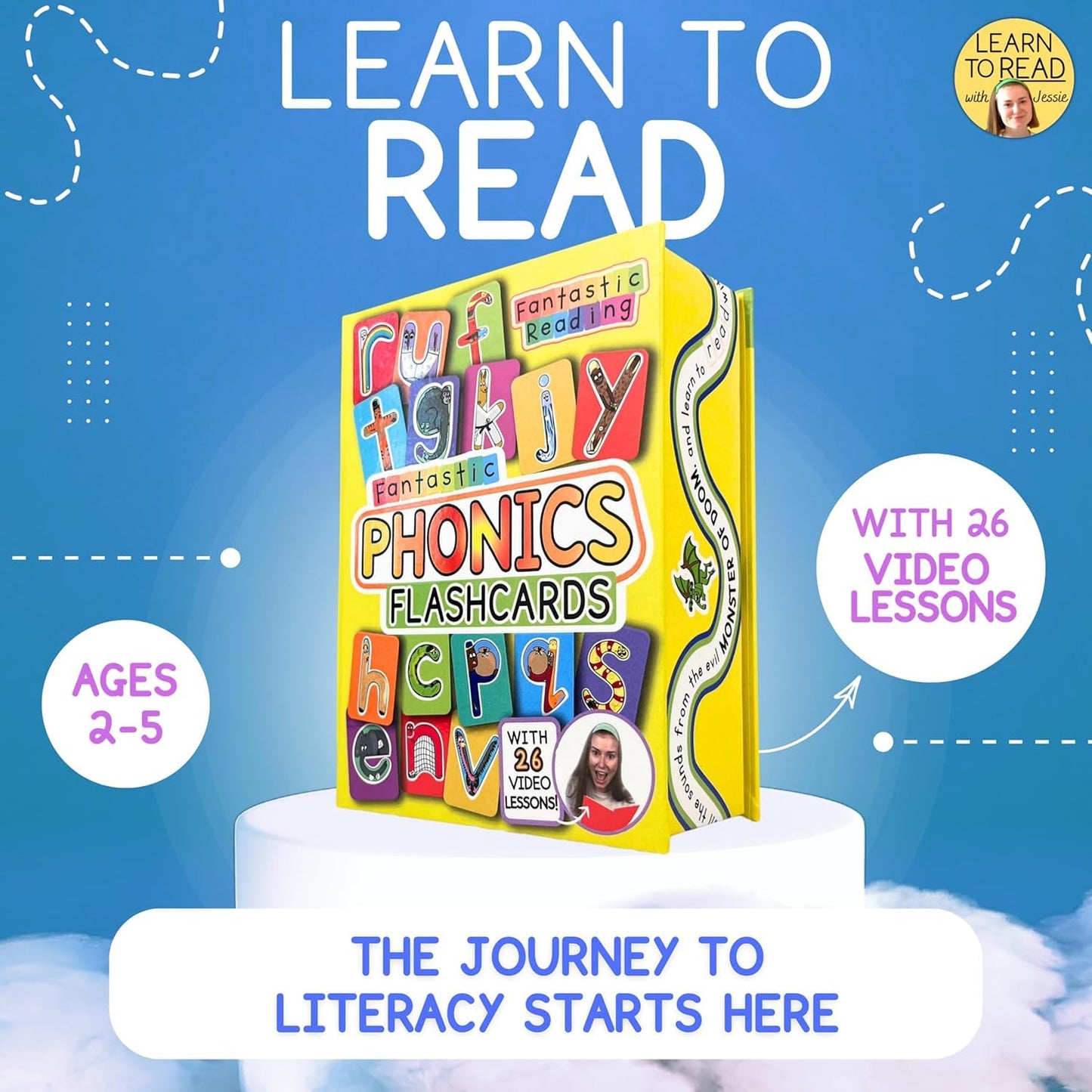 Phonics Flash Cards with Video Lessons for Ages 2-6 Years - Fantastic Alphabet Flash Cards Kindergarten - Engaging ABC Cards for Preschool, Kindergarten and Kids Educational Letter Cards for Toddlers