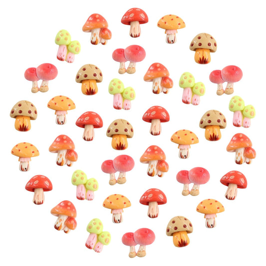 36-Piece Cute Resin Fridge Magnets Set - Colorful Kitchen Refrigerator Magnets for Home & Office, Whiteboard Magnetic Stickers for Photos, Notes, Memos, Shopping Lists (Mushroom Series)