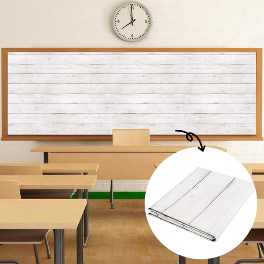 120x47 in Bulletin Board Fabric Background Back to School Classroom Decoration Large Polyester Photography Backdrop for Class Home Office Wall Decor Pillows Curtains Crafts Vintage White Wood