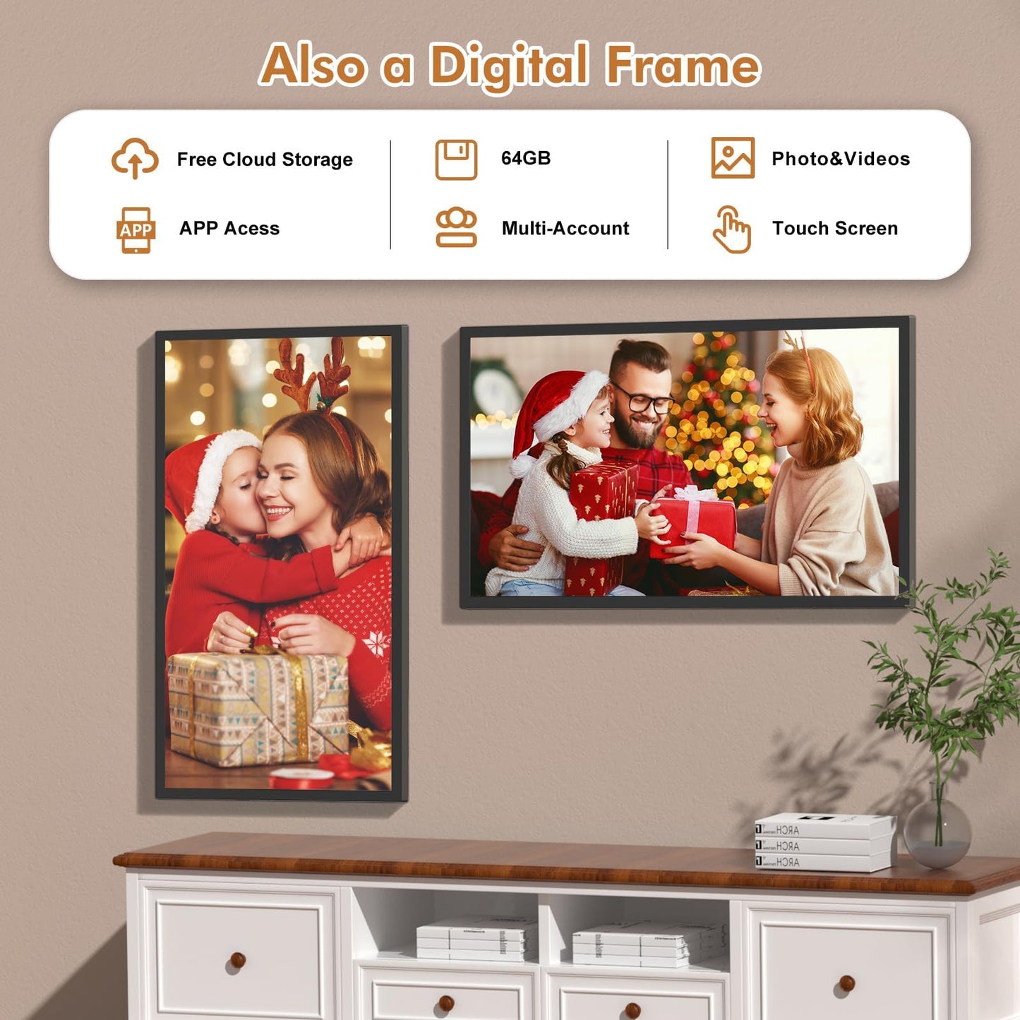 27-inch Wall Planner Digital Calendar-Chore-Chart - Full HD Interactive Touchscreen, Electronic Calendar, Task Rewards System, No Subscription, Sync Online Cal Via App, Wall Mountable, Gift for Dad