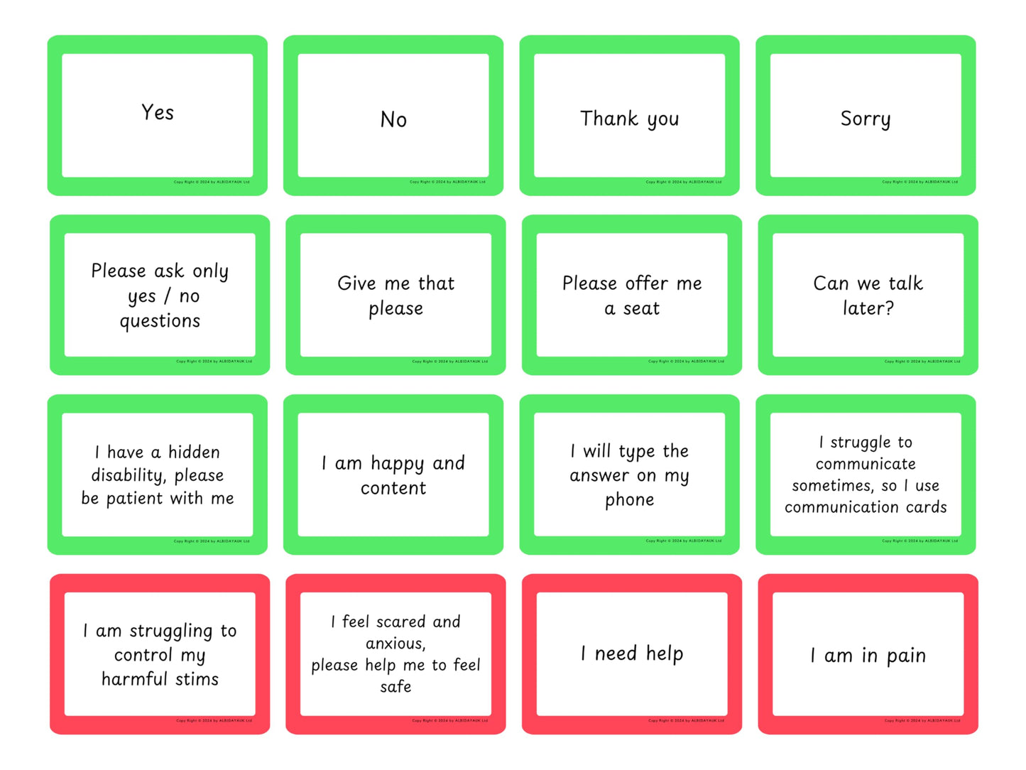 Plastic Communication Cards for ADHD and Autism, Special Needs Communication Aid for Non Verbal Adults and Children, Speech Delay Flash Cards