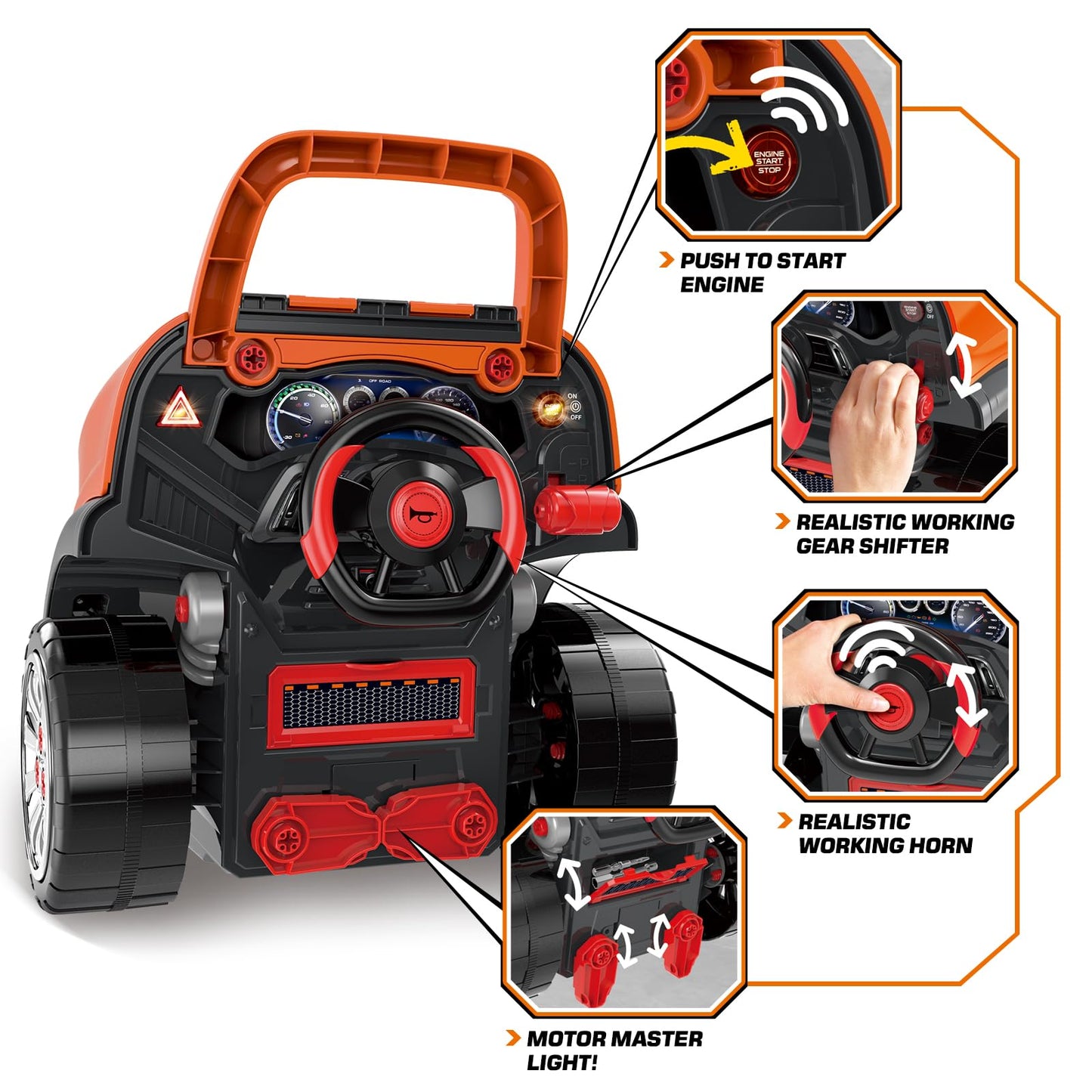SpringFlower Toys Gifts for 3 4 5 6 7 8 Years Old Boys, Large Truck Engine Toys for Kids 3-8 Years Old, Big Truck Builder Kit, Mechanic Repair Set for Kids, Ideal Christmas, Birthday Gifts