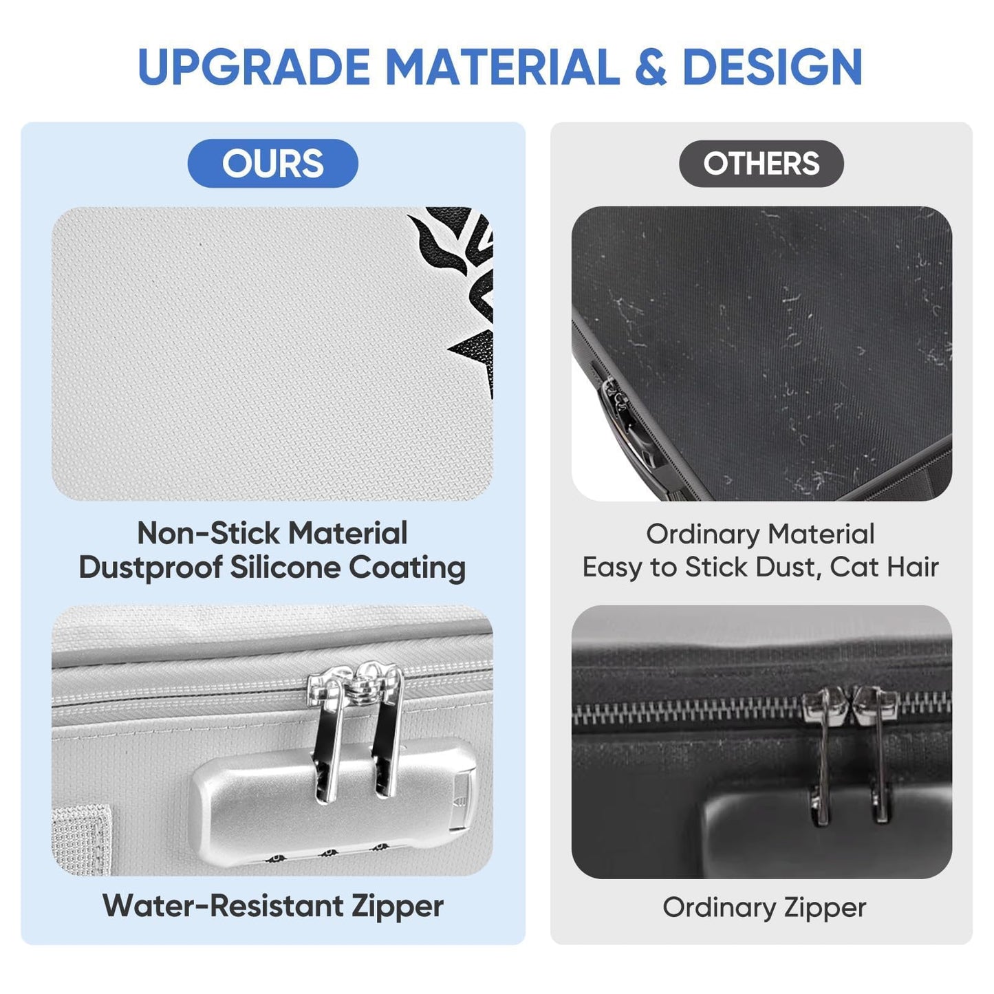 BALEINE Fireproof Document Box with Lock, Portable Fireproof Document Bag Waterproof Fire Proof File Boxes for Documents, File Organizer Box for Important Paperwork (Silver, 15''x11''x4'')