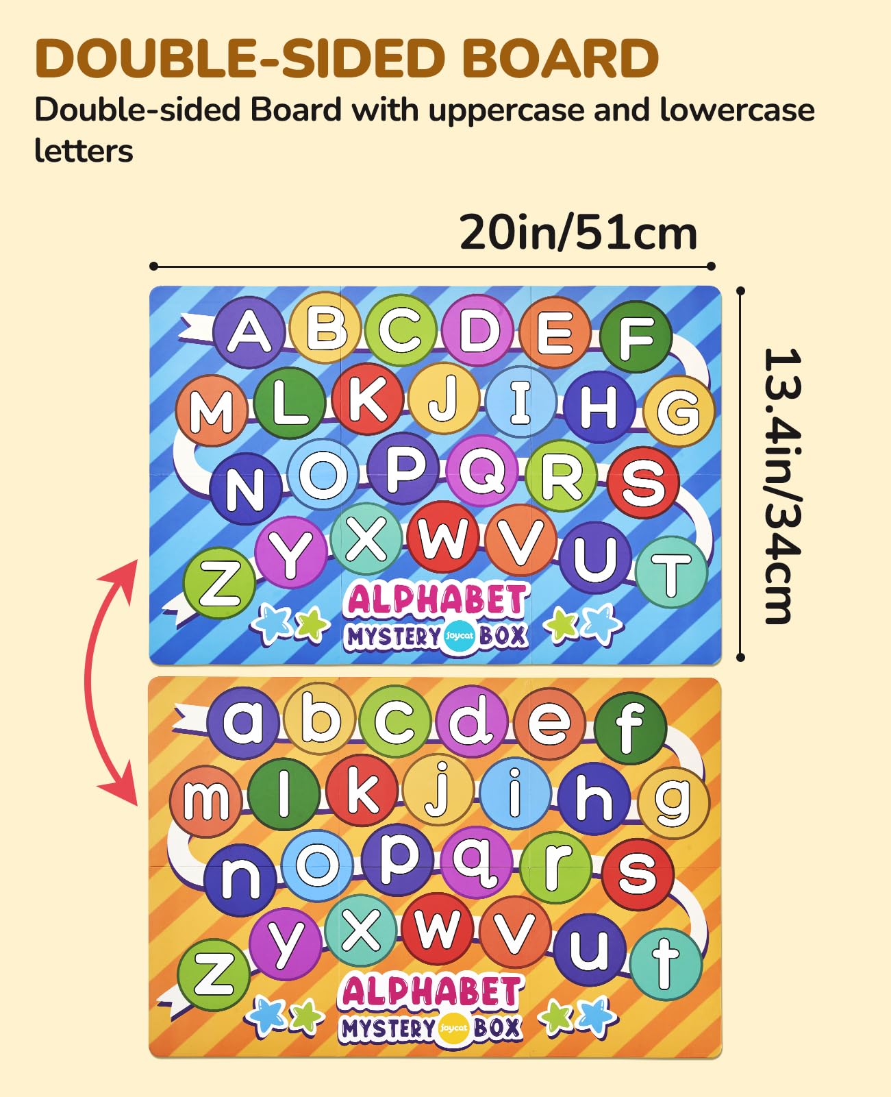 JoyCat Mystery Alphabet Box for Kids 26 PCS Letters Sorting Matching Game Activities Letter Sounds Fine Motor Learning Toys for Preschool Kindergarten Classroom - Easter Basket Stuffers Gifts