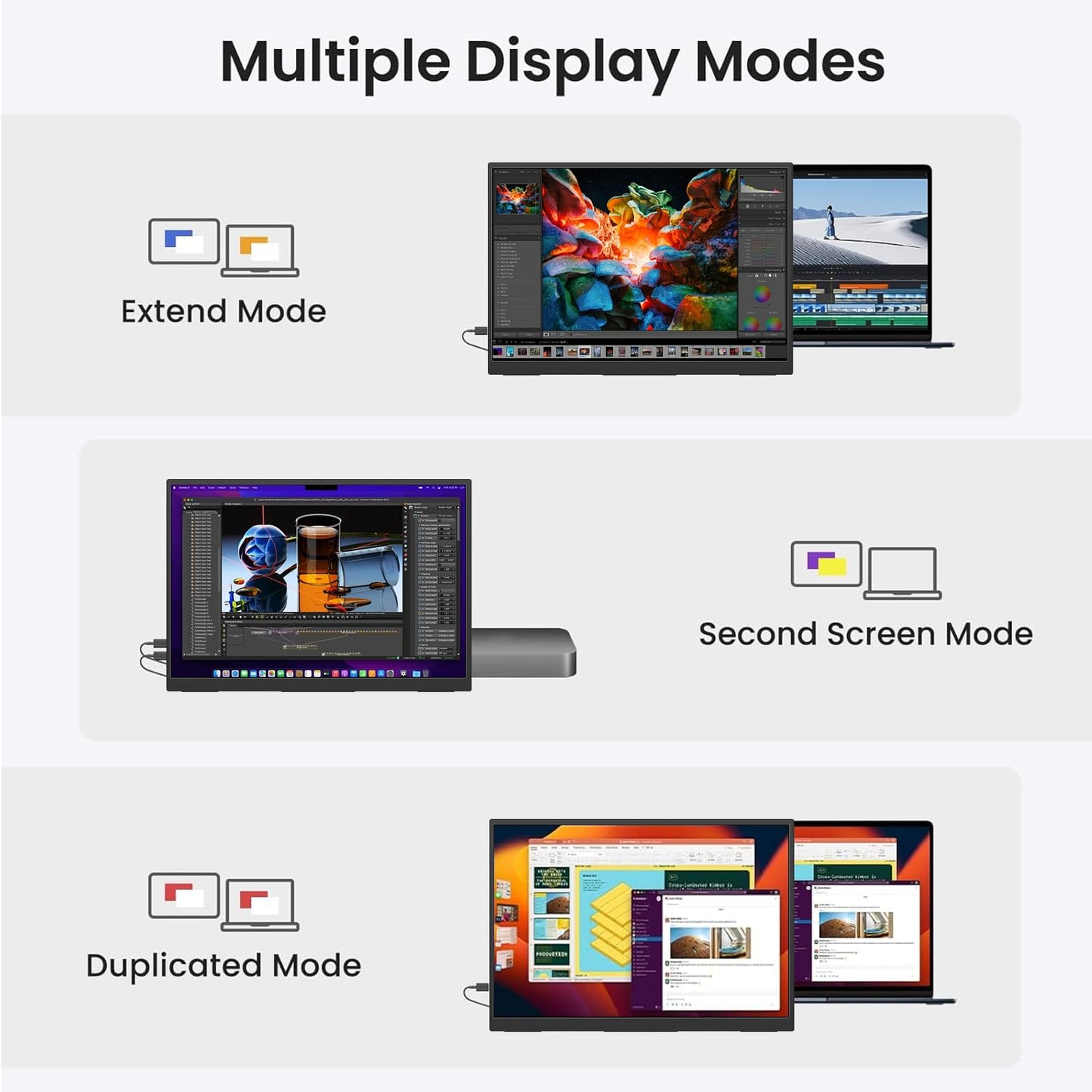 IBW Small Portable Monitor 10.5" 500 Nits 2000:1 FHD 1280P IPS Screen, Ultra-Slim Mini Monitor w/Kickstand & Dual Speaker, USB C HDMI HDR Portable Gaming Monitor, Travel Monitors for Laptop PCs
