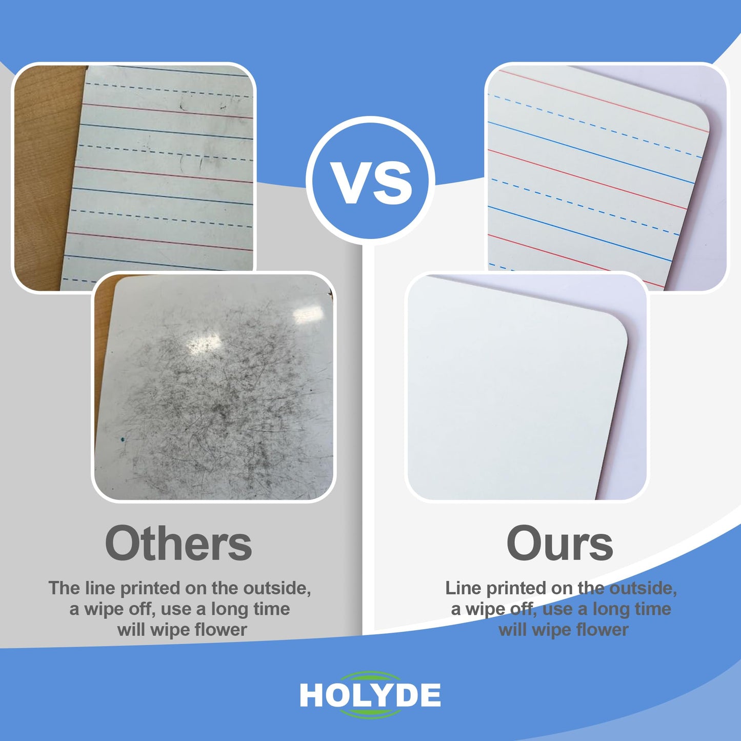 Dry Erase Boards 25 Pack, Double Sided Small Whiteboards with Lines for Kids, Students, Teacher & Classroom Pack, 9"x12" Mini Individual White Boards Lined for Writing Math English Practice