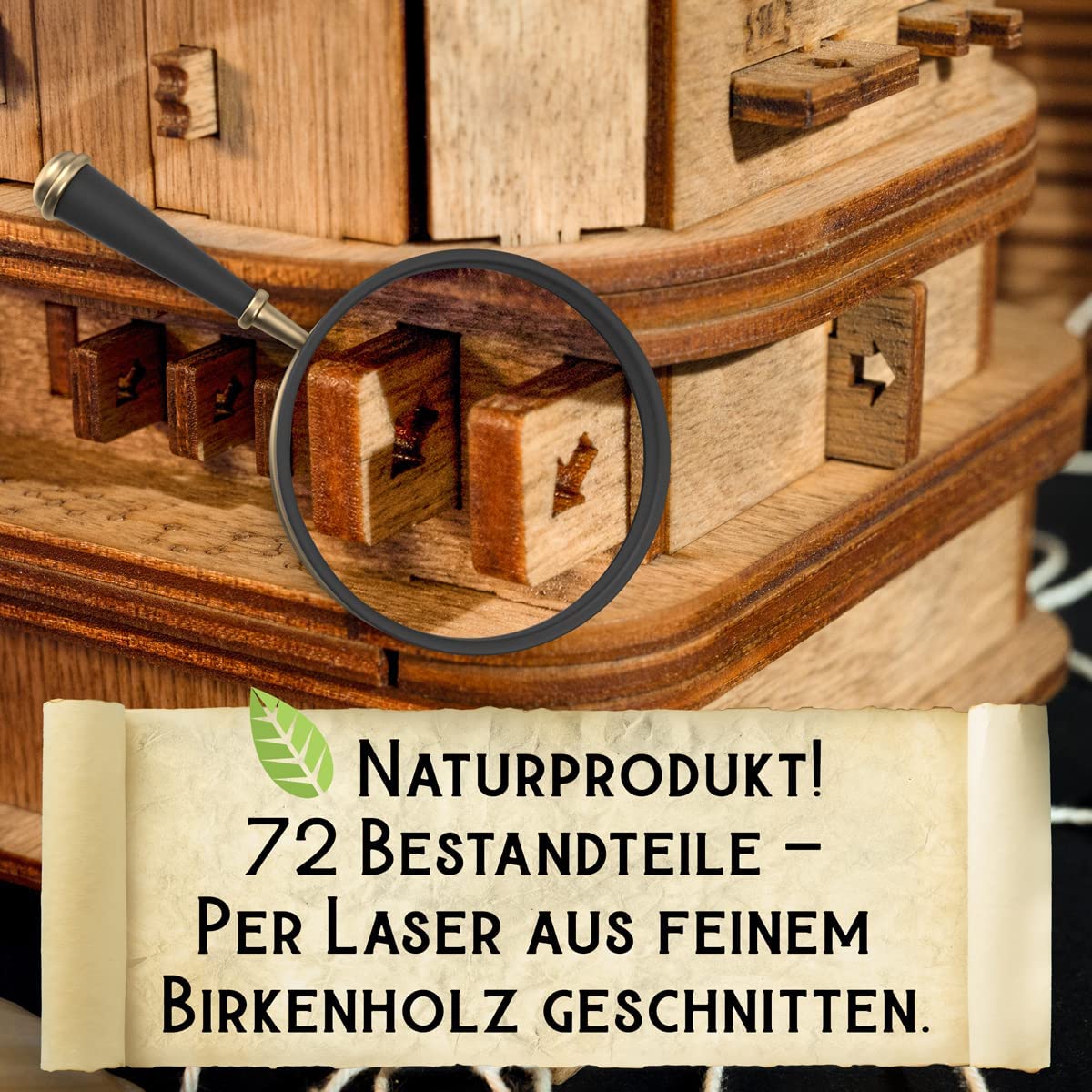 iDventure Cluebox - Davy Jones Locker - Escape Room Game - Pirate Puzzle Box - Gift Box - 3D Wooden Puzzle for Adults - Wooden Jigsaw - Brain Teaser - Birthday Gift Gadget for Men - Money Box