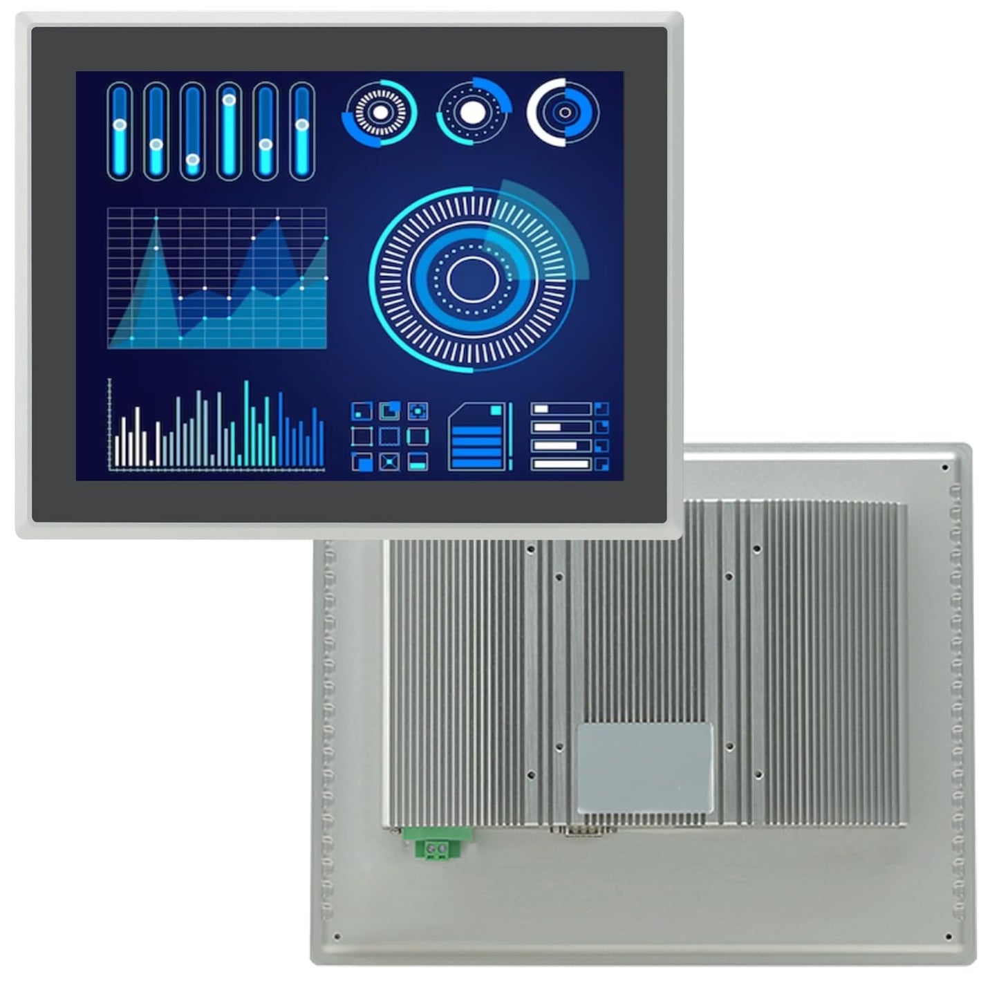 TouchWo 12.1 inch Industrial Embedded Touchscreen Monitor, Capacitive Multi-Touch Screen Industrial Front IP65 Monitor Built-in Speakers, HD-MI in, USB, VGA, 16:10 1024x768 Display