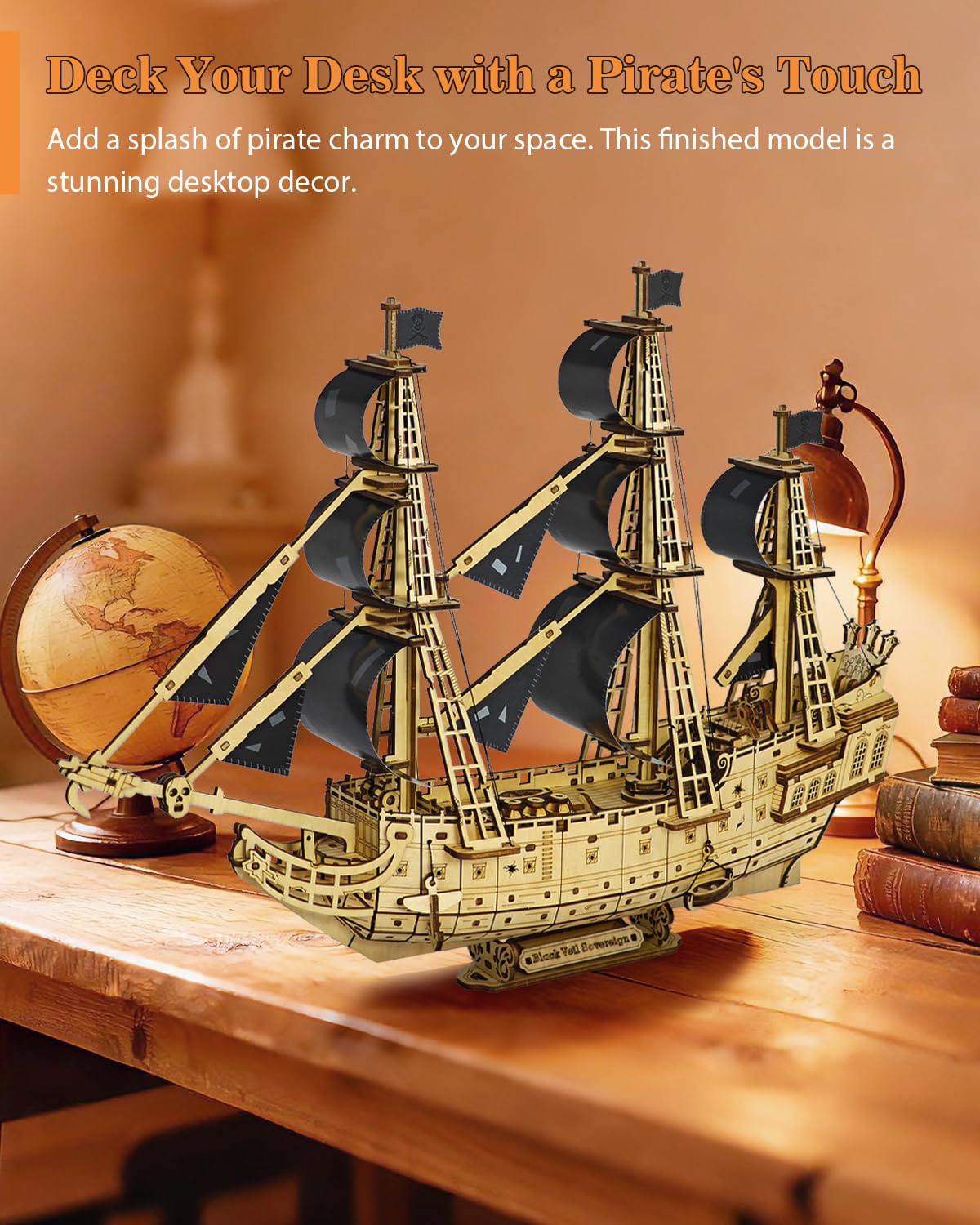 Pirate Ship 3D Wooden Puzzle for Adults - Ideal Christmas or Thanksgiving Gift for Model Enthusiasts 3D Puzzles for Adults