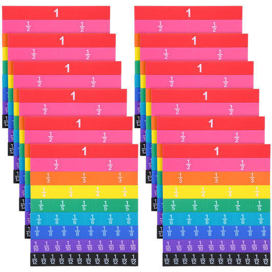 12 Sets Rainbow Fraction Tiles Set, Plastic Fractions Manipulatives Math Magnetic Manipulatives for The Home Curriculum